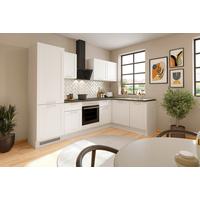 Eckküche Marseille mit Geräten ca. 280x175 cm Weiß - Chromfarben/Anthrazit, Design, Holzwerkstoff/Metall (280/175cm) - P & B