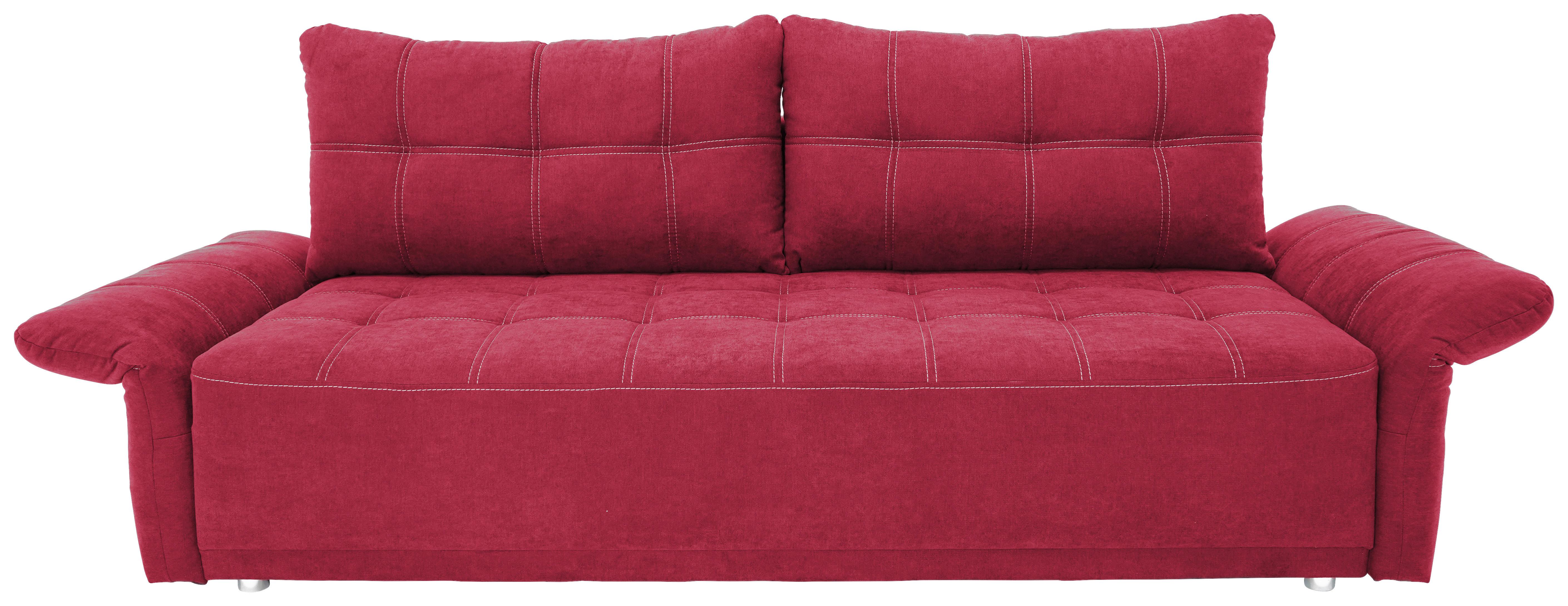 Canapea Bigsofa PASCAL - roșu, Basics, plastic/lemn (221/91/107cm) - Modern Living