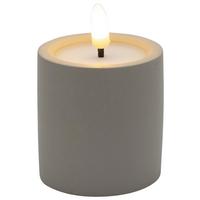 LED-Kerze Karen Grau - Grau, MODERN, Naturmaterialien/Kunststoff (6/6,5cm) - Mömax