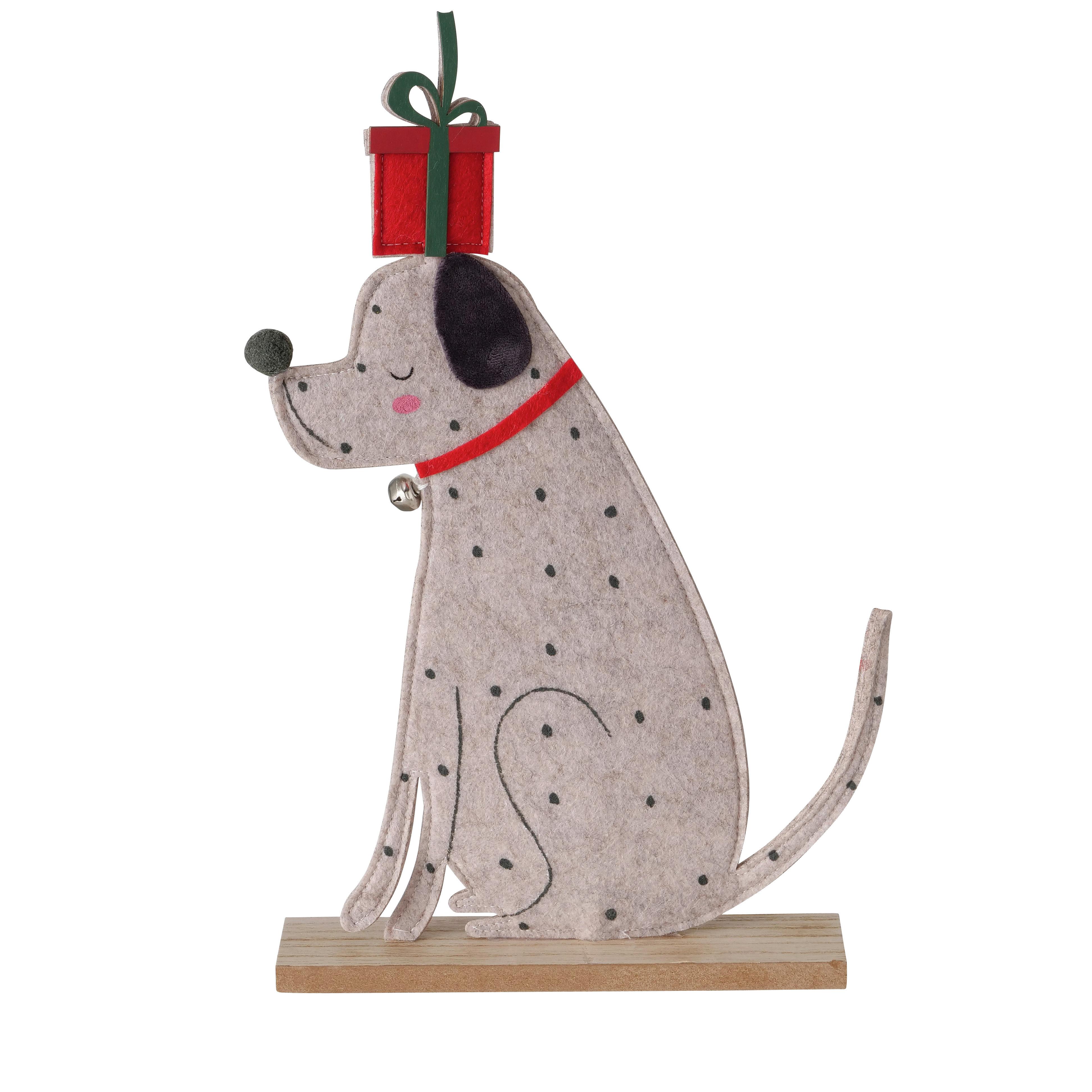 Dekohund Barney I Braun - Braun, KONVENTIONELL, Holzwerkstoff/Textil (38/39/5cm) - Modern Living