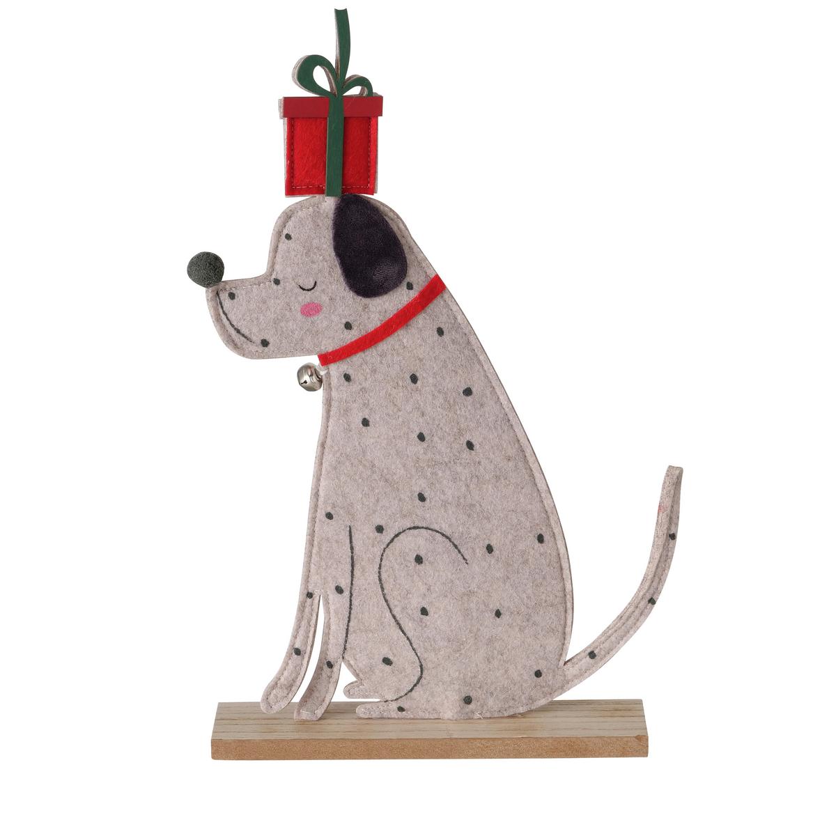 Dekohund Barney I Braun - Braun, KONVENTIONELL, Holzwerkstoff/Textil (38/39/5cm) - Modern Living