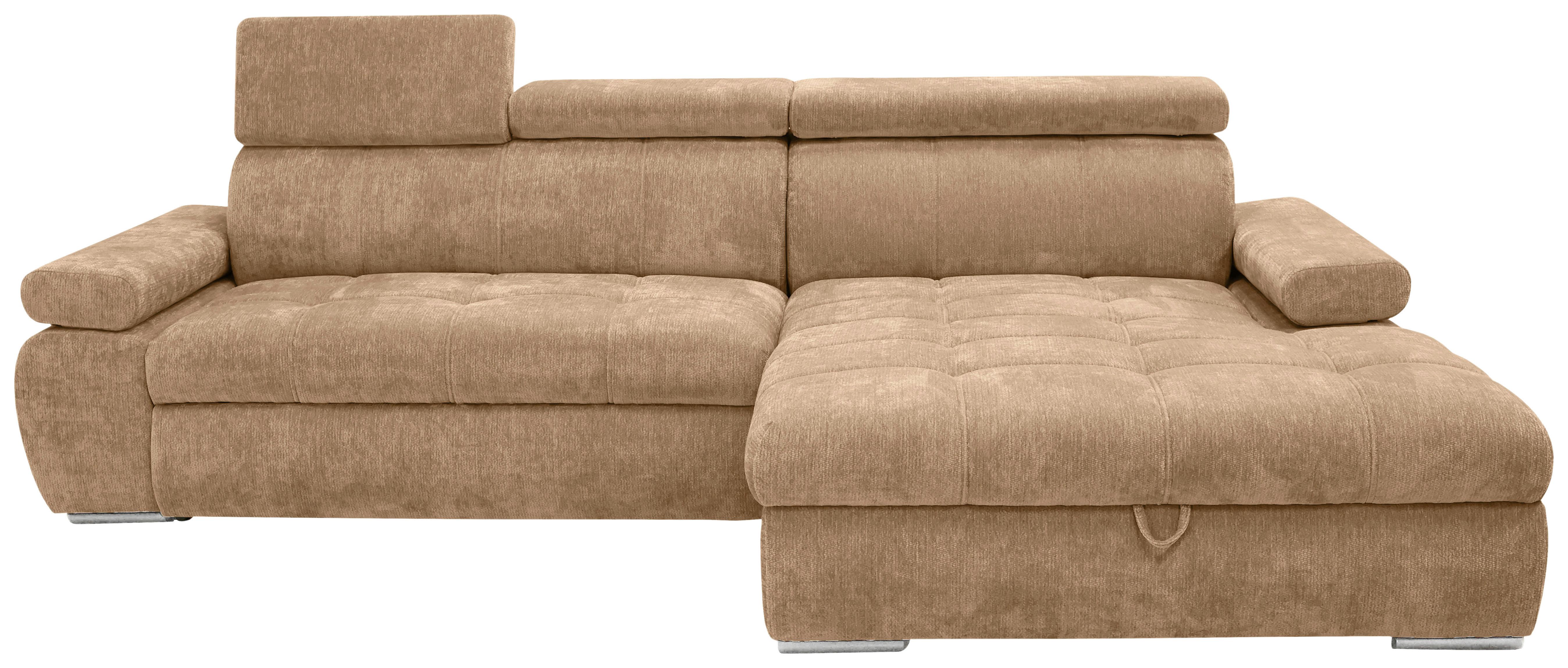 Colțar Vegas - maro bej, Design, lemn/textil (294/173cm) - Modern Living