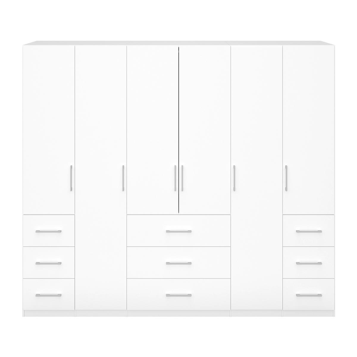 Drehtürenschrank Vivaldi -Exklusiv- - Weiss Hochglanz/Chromfarben, Konventionell, Holzwerkstoff/Metall (245/210/55cm) - Mömax
