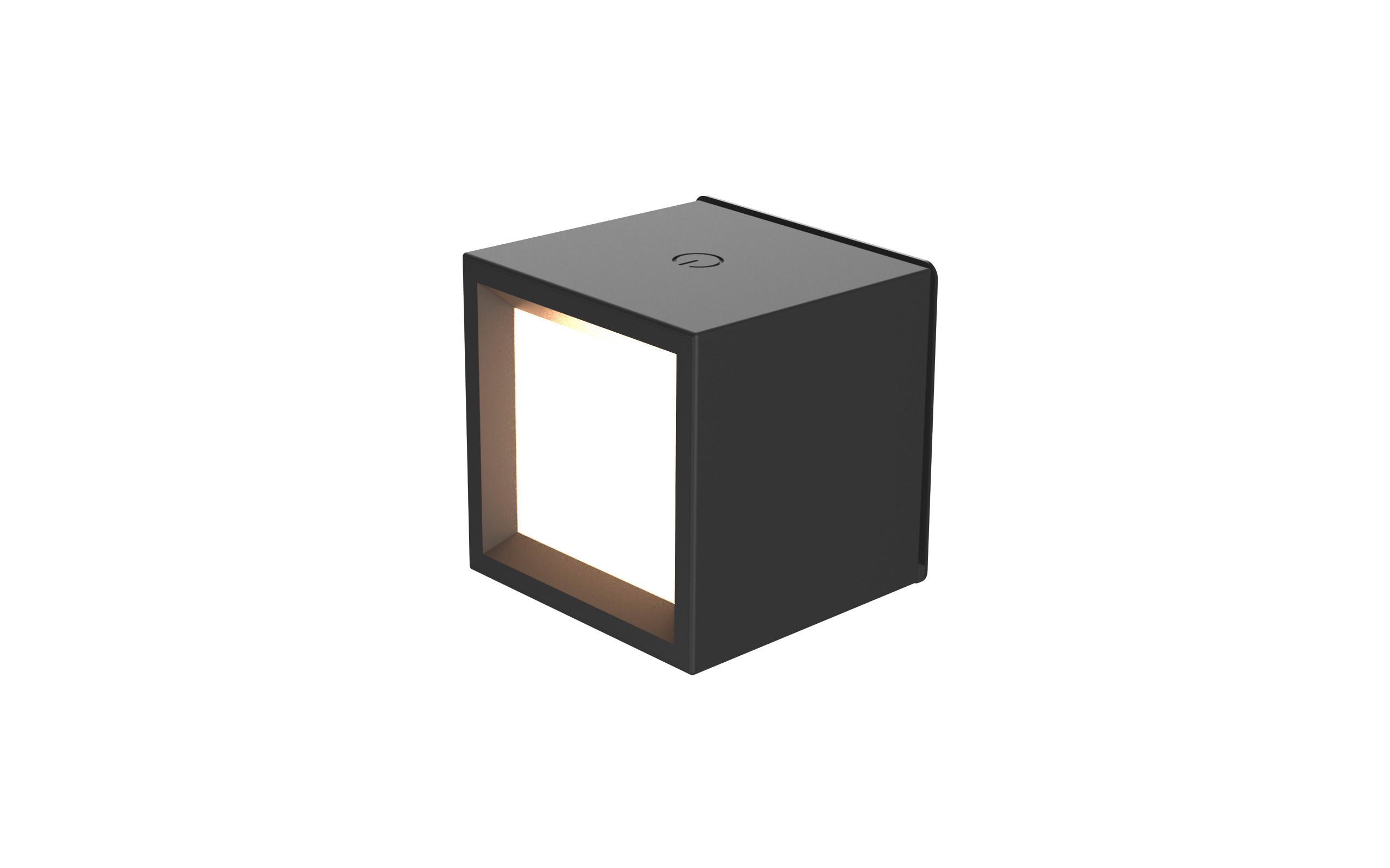 KINKIET LED BOX 8 SCHWARZ LUMBOX080NXWLNW - czarny, Basics, tworzywo sztuczne (7.5/7.5/7.5cm) - New Garden