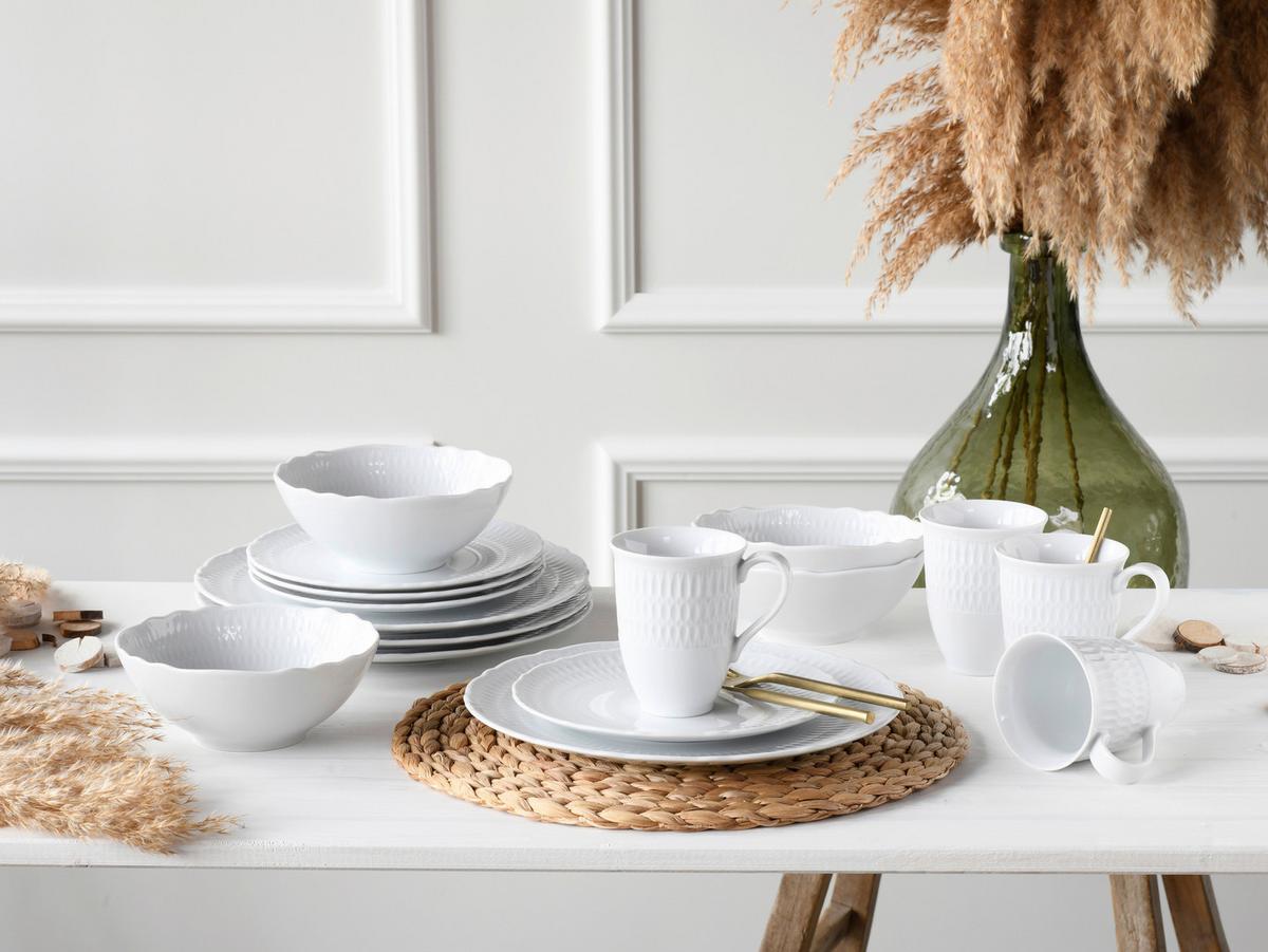 Kombinirani Servis Sofia, 16-Delni - bela, Design, keramika - Creatable