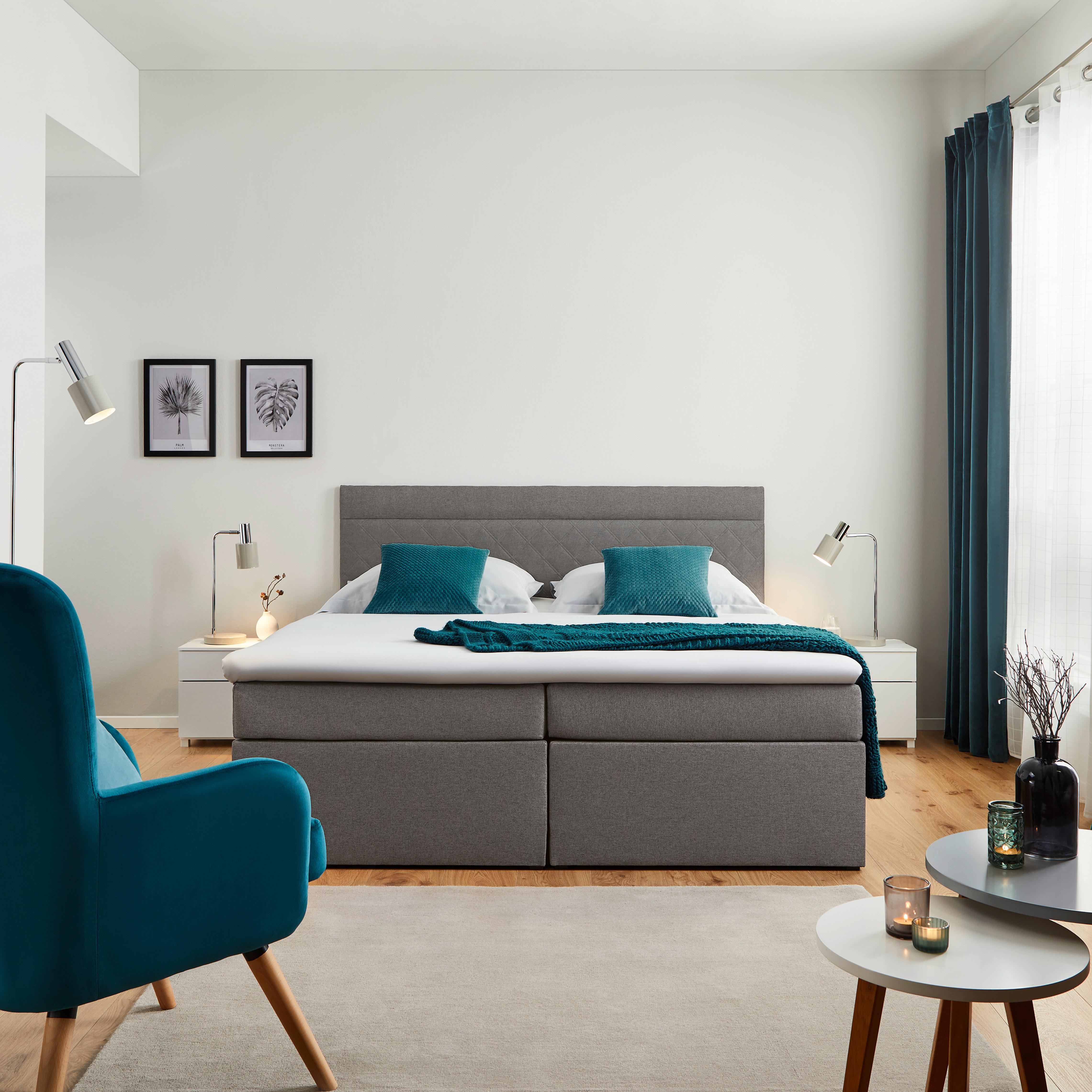 BOXSÄNG ROSA - grå/svart, Modern, trämaterial/trä (180/200cm) - Bessagi Home