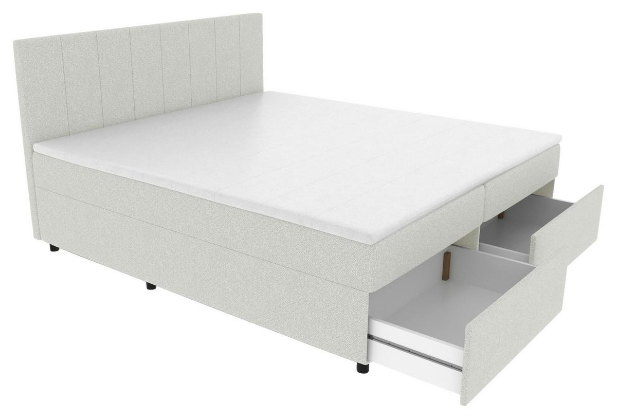Boxbett Odin Grau ca. 160x200cm - Schwarz/Grau, KONVENTIONELL, Kunststoff/Textil (160/200cm) - Based