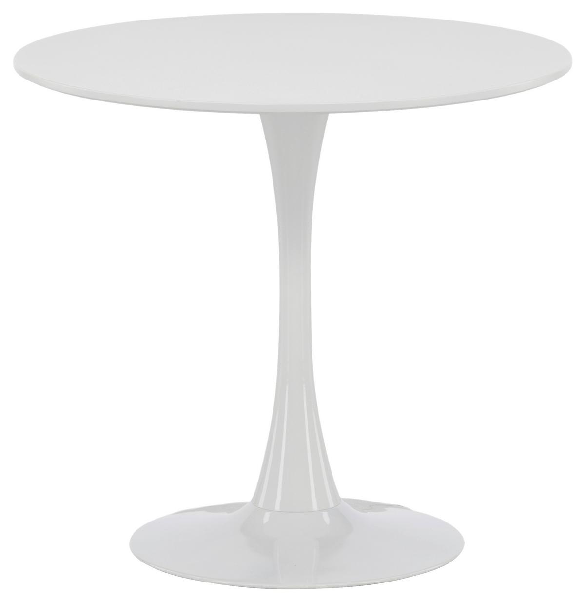 Esstisch Hamden Ø ca. 80 cm Weiß - Hellgrau/Weiß, Design, Holzwerkstoff/Metall (80/80/75cm) - Livetastic