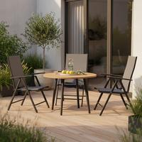 GARTENKLAPPSESSEL-SET AMALFI - Graphitfarben/Grau, MODERN, Textil/Metall (57/108/65cm) - Gardenson