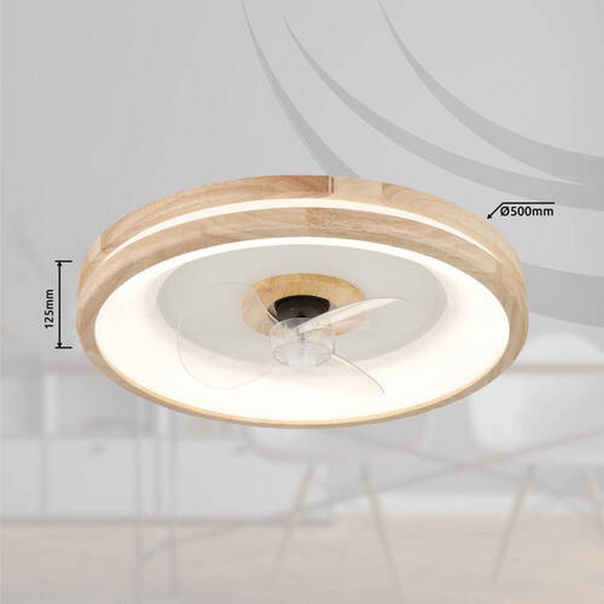 Mennyezeti Ventilátor 03650 - sötétbarna/áttetsző, Natur, műanyag/fém (50/12,5cm) - Globo