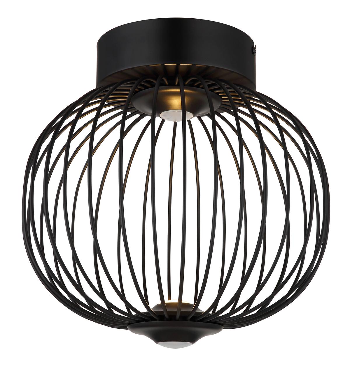 LED-Deckenleuchte Galway Schwarz max. 15 Watt - Schwarz, Basics, Kunststoff/Metall (30/30cm) - Globo