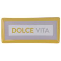 Dekotablett Dolce Vita Gelb/Weiß/Flieder - Gelb/Flieder, Keramik (28,5/1,7/13cm) - Mömax