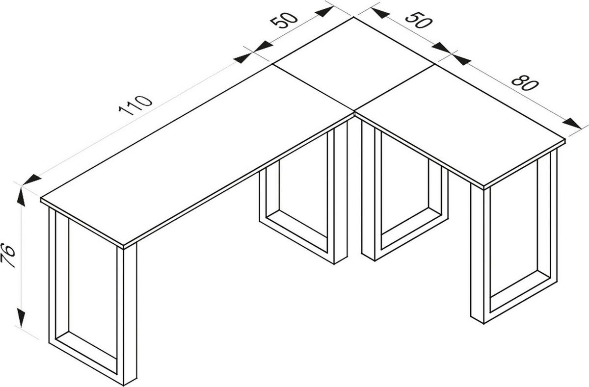Kotna Pisalna Miza Lona, Bela, Srebrna - srebrne barve/bela, Moderno, kovina/leseni material (160/50/76cm) - MID.YOU