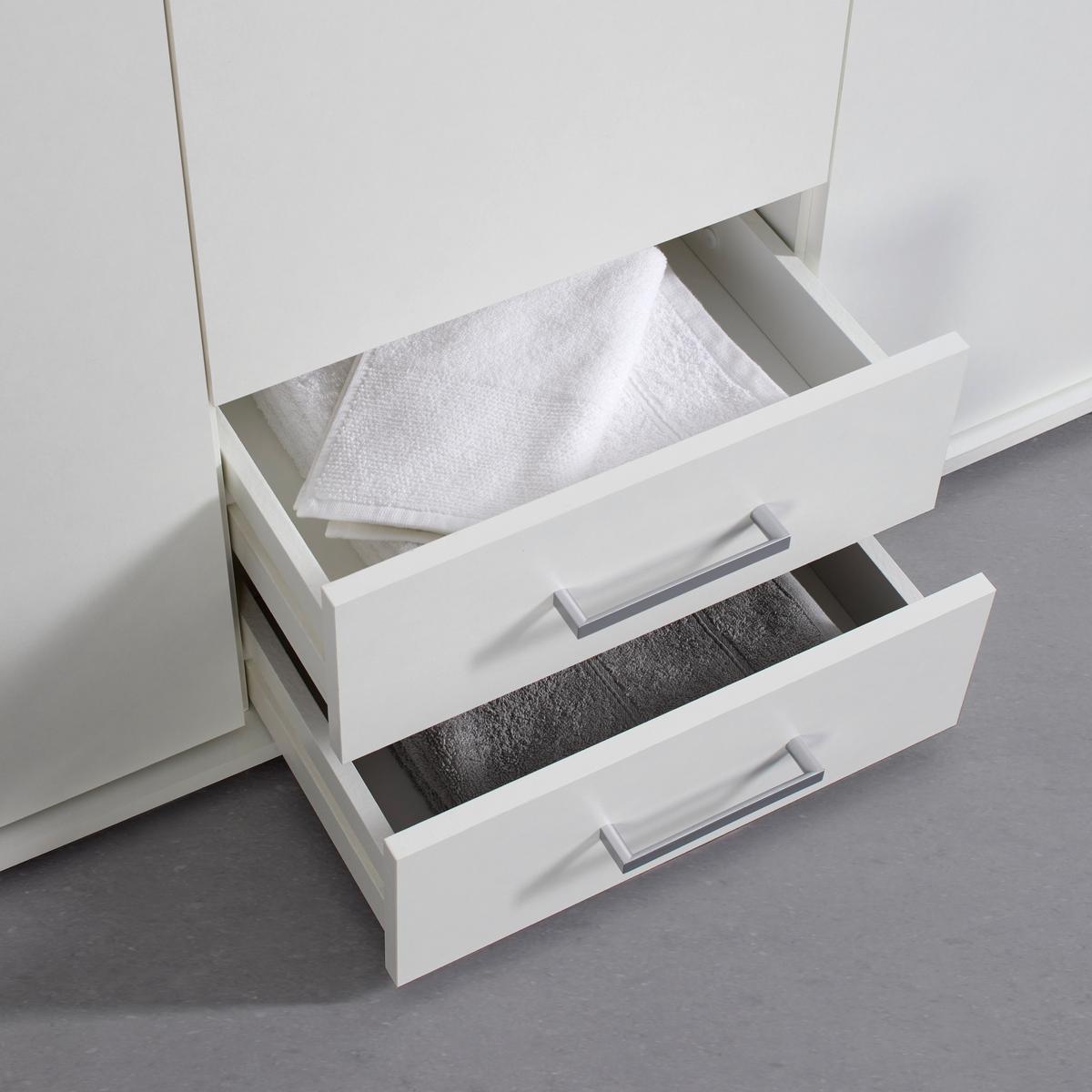 Drehtürenschrank in Weiß - Alufarben/Weiß, KONVENTIONELL, Holzwerkstoff/Kunststoff (119,6/196,3/53,5cm) - Mömax