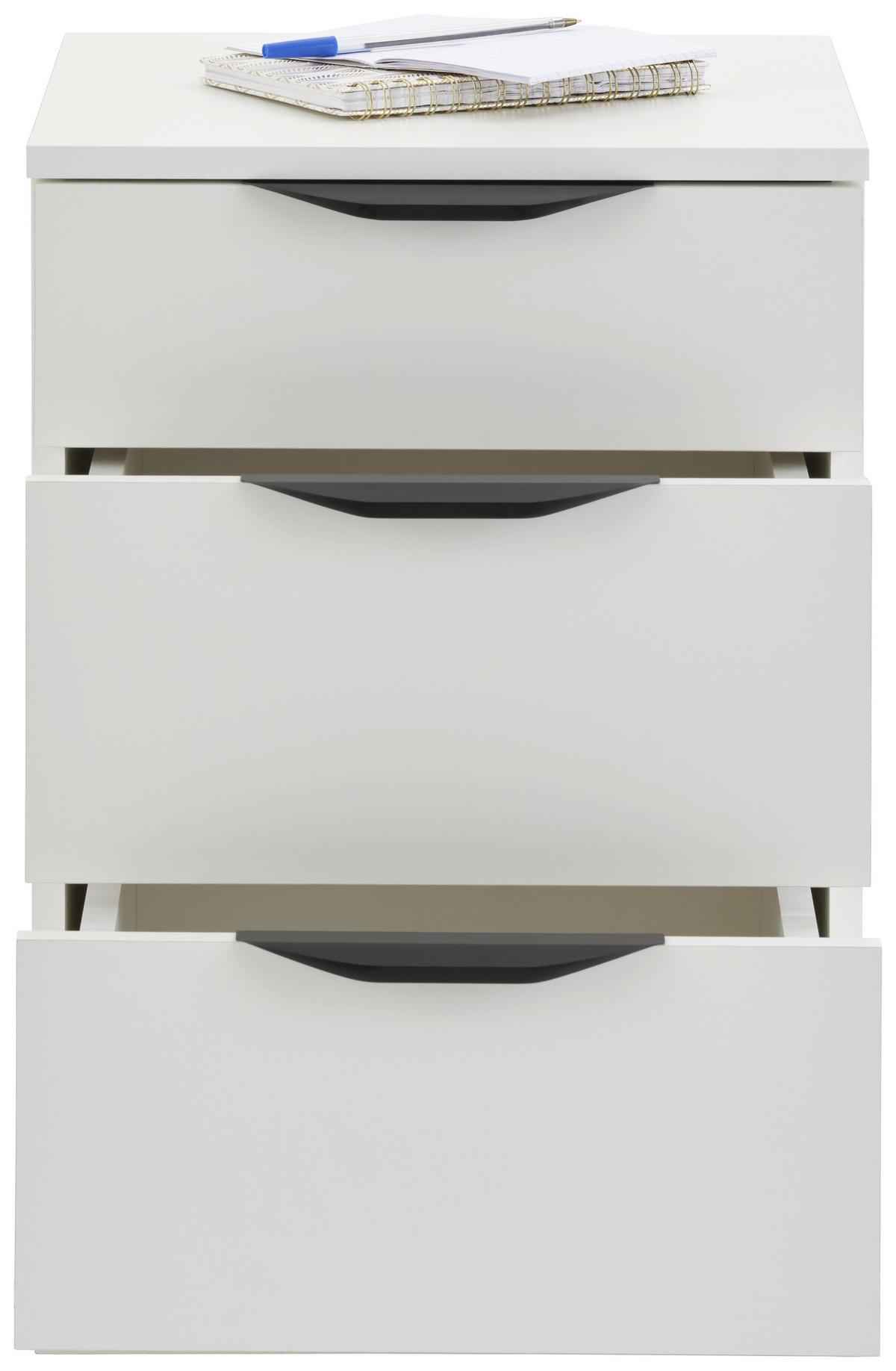 Ladičar Rimini - bijela/crna, Trend, drvni materijal/metal (40/60,1/40cm) - Modern Living