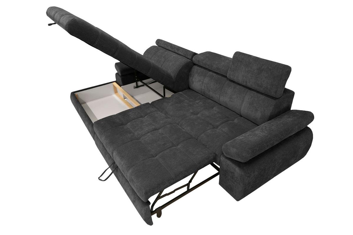 Kutna Garnitura Vegas - crna, Design, drvo/tekstil (173/294cm) - Modern Living