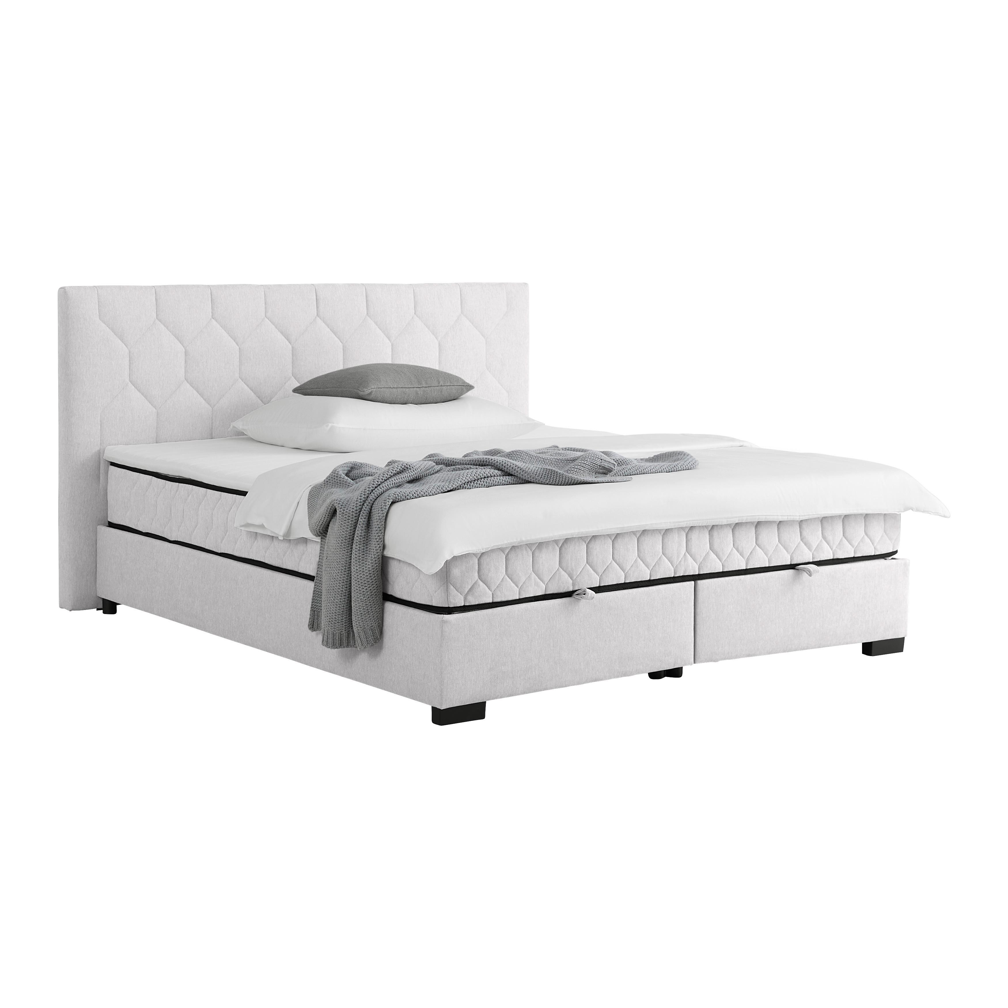 Boxbett Maya-D Beige ca. 180x200cm - Beige/Schwarz, KONVENTIONELL, Holz/Holzwerkstoff (180/200cm) - Mömax