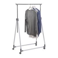 WIESZAK NA UBRANIA NA KÓŁKACH ELENA - biały/kolor chromowy, Basics, tworzywo sztuczne/metal (92/99-167/48cm) - Boxxx