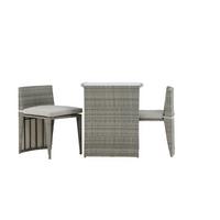 BALKONSET SAVANNA - Schwarz/Grau, KONVENTIONELL, Kunststoff/Metall - Gardenson