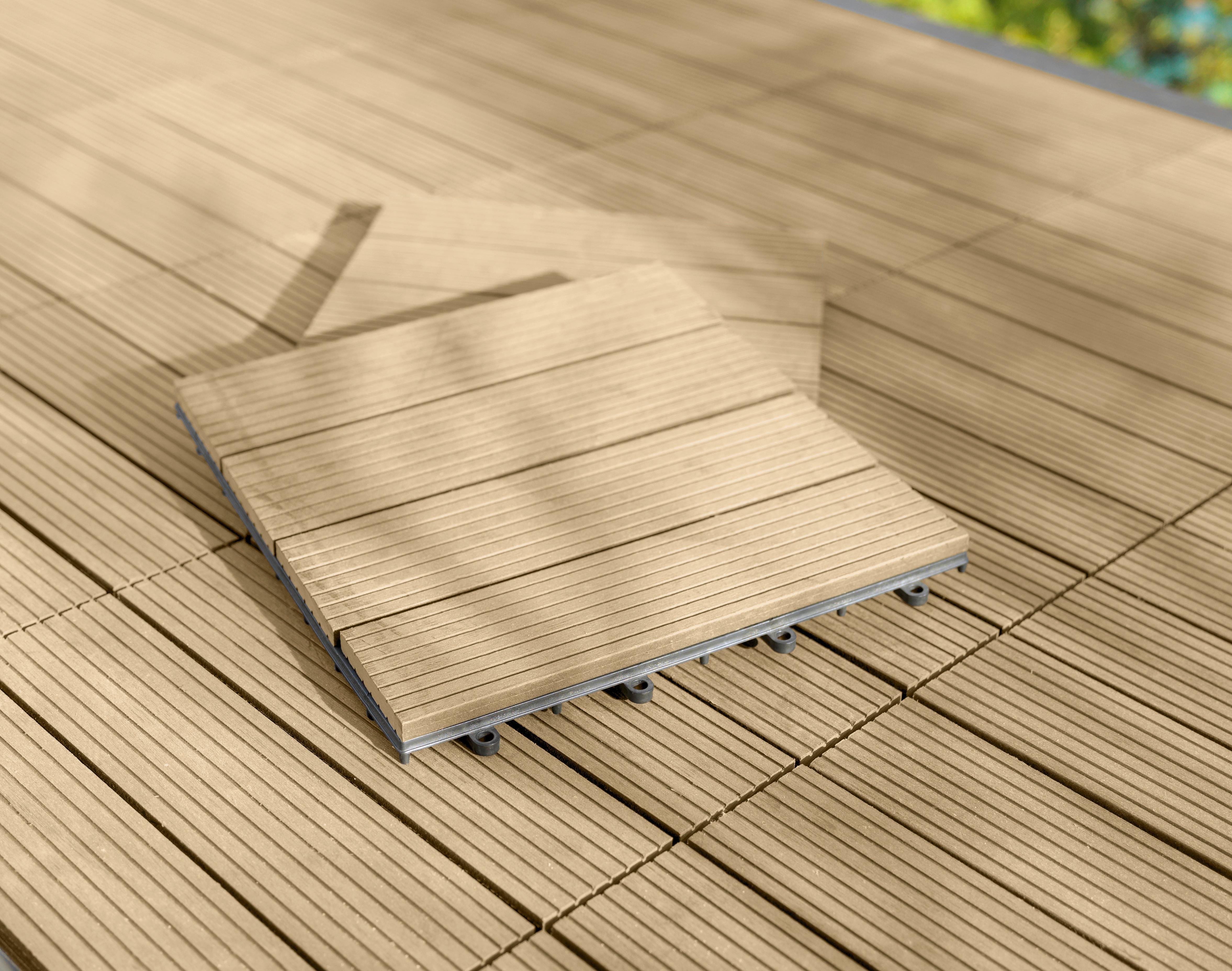 Terrassenfliese Willy Hellbraun ca. 30x2,2x30cm - Hellbraun, Basics, Kunststoff (30/2,2/30cm) - Mömax