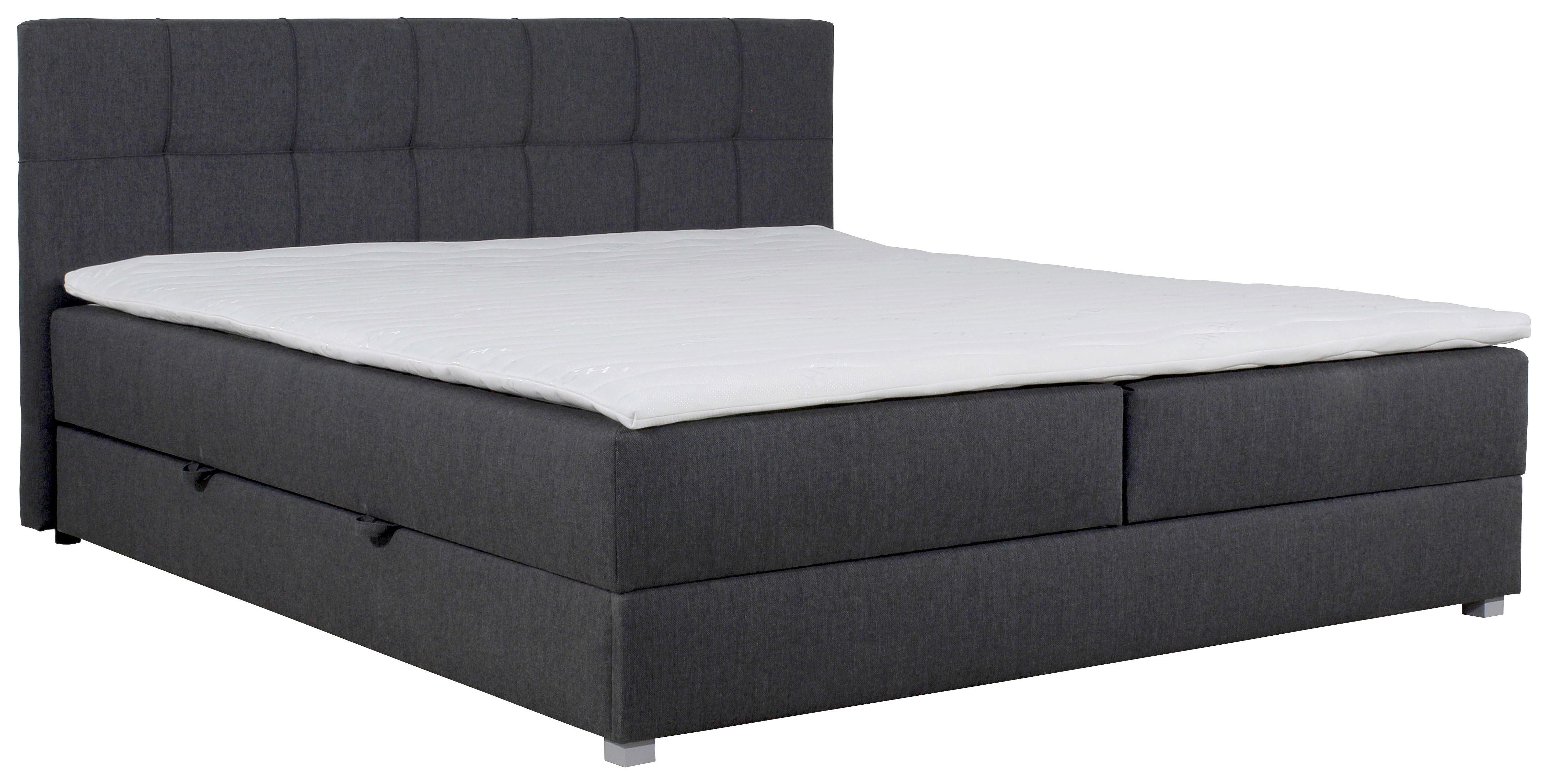 Boxbett Winer ca. 180x200 cm Anthrazit - Anthrazit/Silberfarben, MODERN, Textil (180/200cm) - MID.YOU