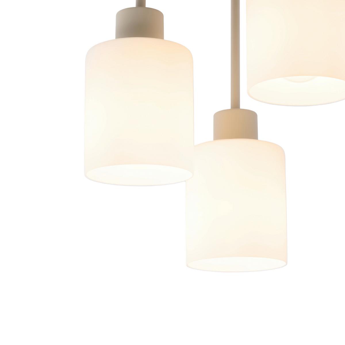 LAMPA WISZĄCA KINGA - biały/kolor piaskowy, Trend, metal/szkło (27/36cm) - Novel