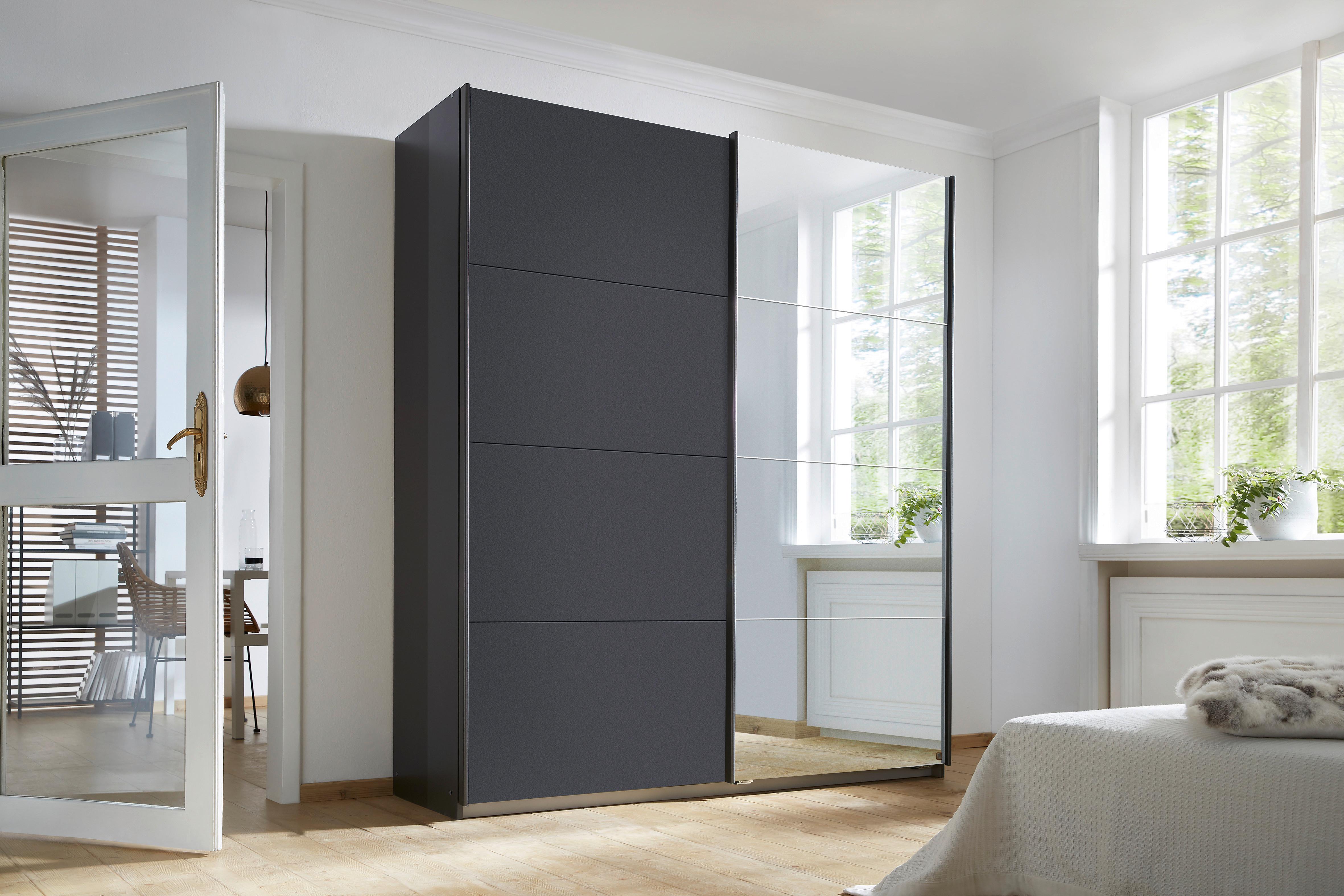 Ormar S Kliznim Vratima Subito - boje grafita/srebrne boje, Moderno, drvni materijal/metal (181/197/61cm) - Modern Living