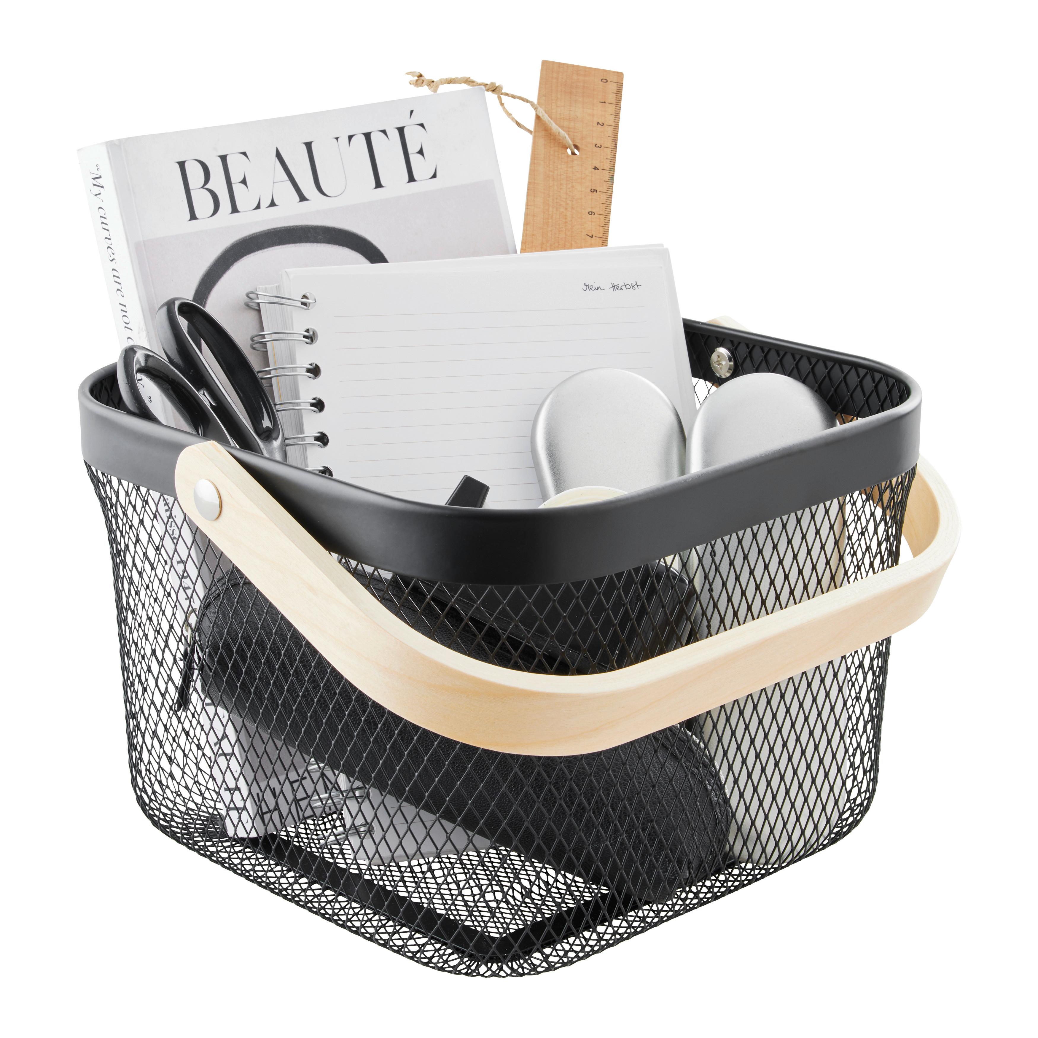 Univerzális Kosár Betty - fekete, Modern, fa/fém (26.8/25.5/17.5cm) - Mömax