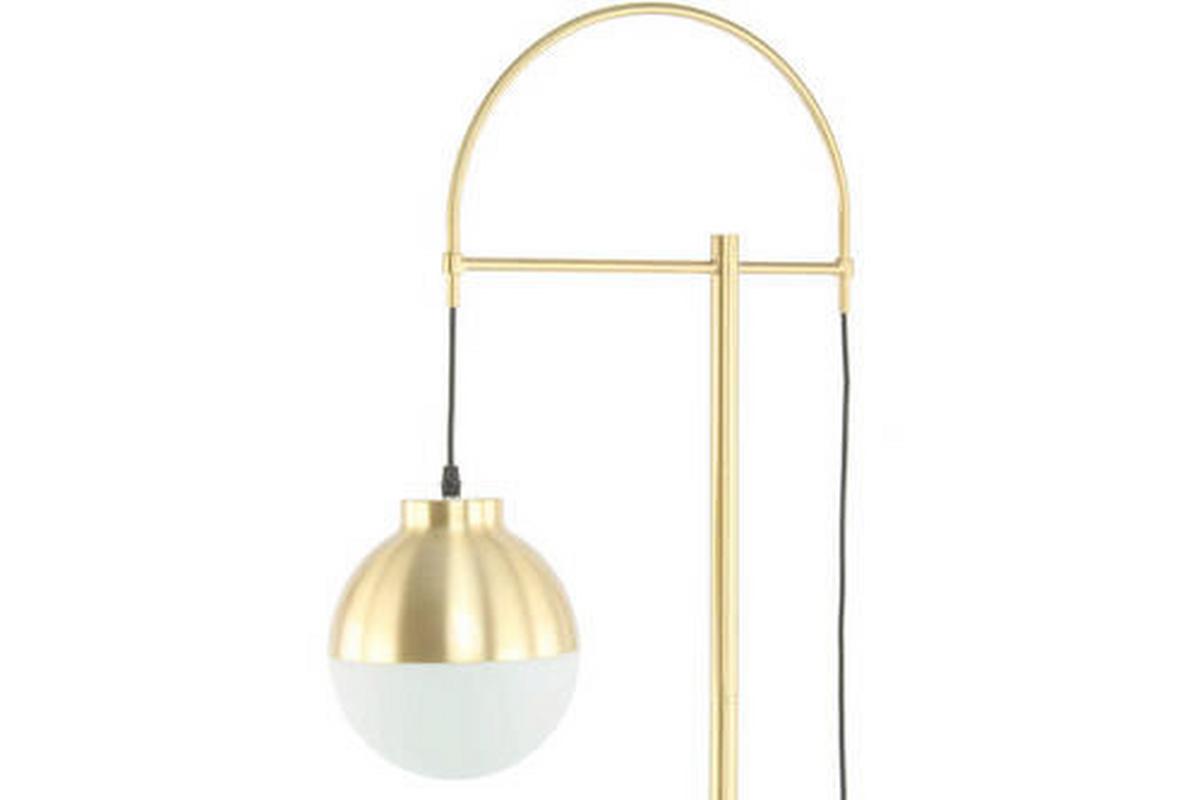 Stehleuchte Qob9h-Gld - Silberfarben/Schwarz, Design, Kunststoff/Metall (44/160/44cm) - Kayoom
