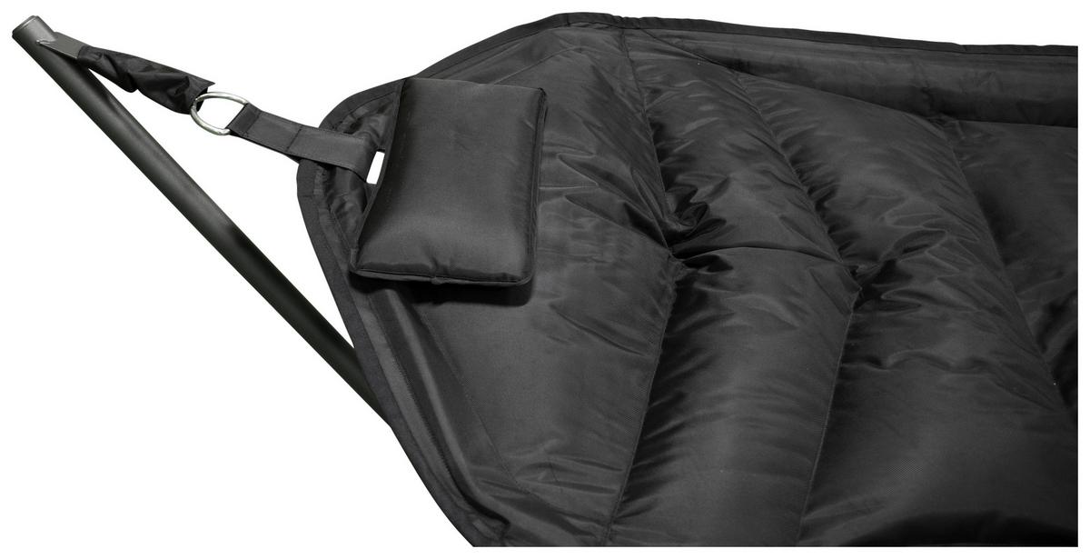 Hängematte Nino ca. 115x104x305 cm Schwarz - Schwarz, KONVENTIONELL, Textil/Metall (115/104/305cm) - Gardenson