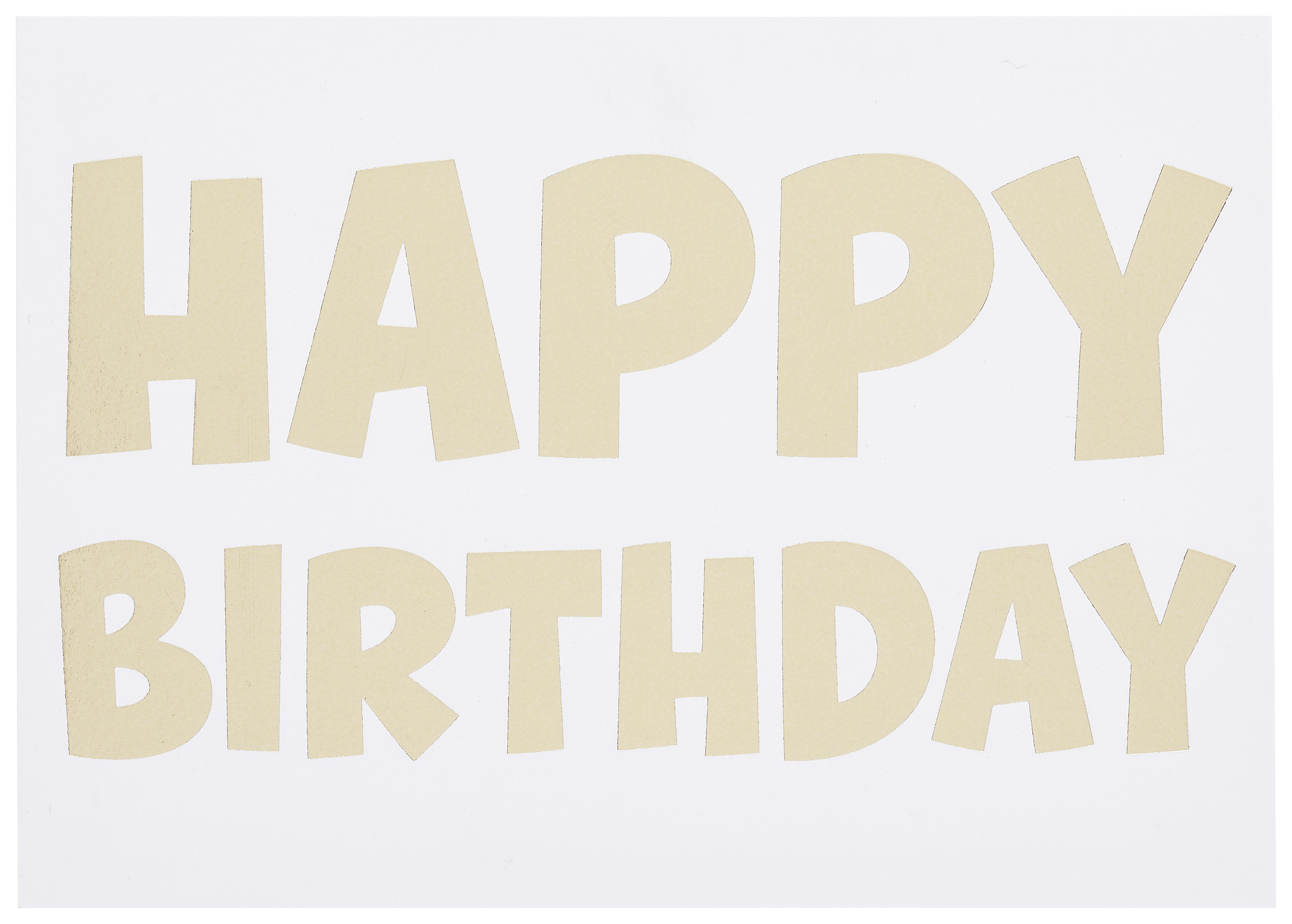 POSTKARTE Happy Birthday - Goldfarben/Weiß, Papier (14,8/10,5cm)