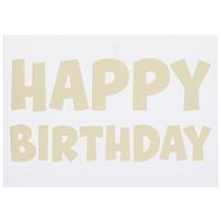 POSTKARTE Happy Birthday - Goldfarben/Weiß, Papier (14,8/10,5cm)