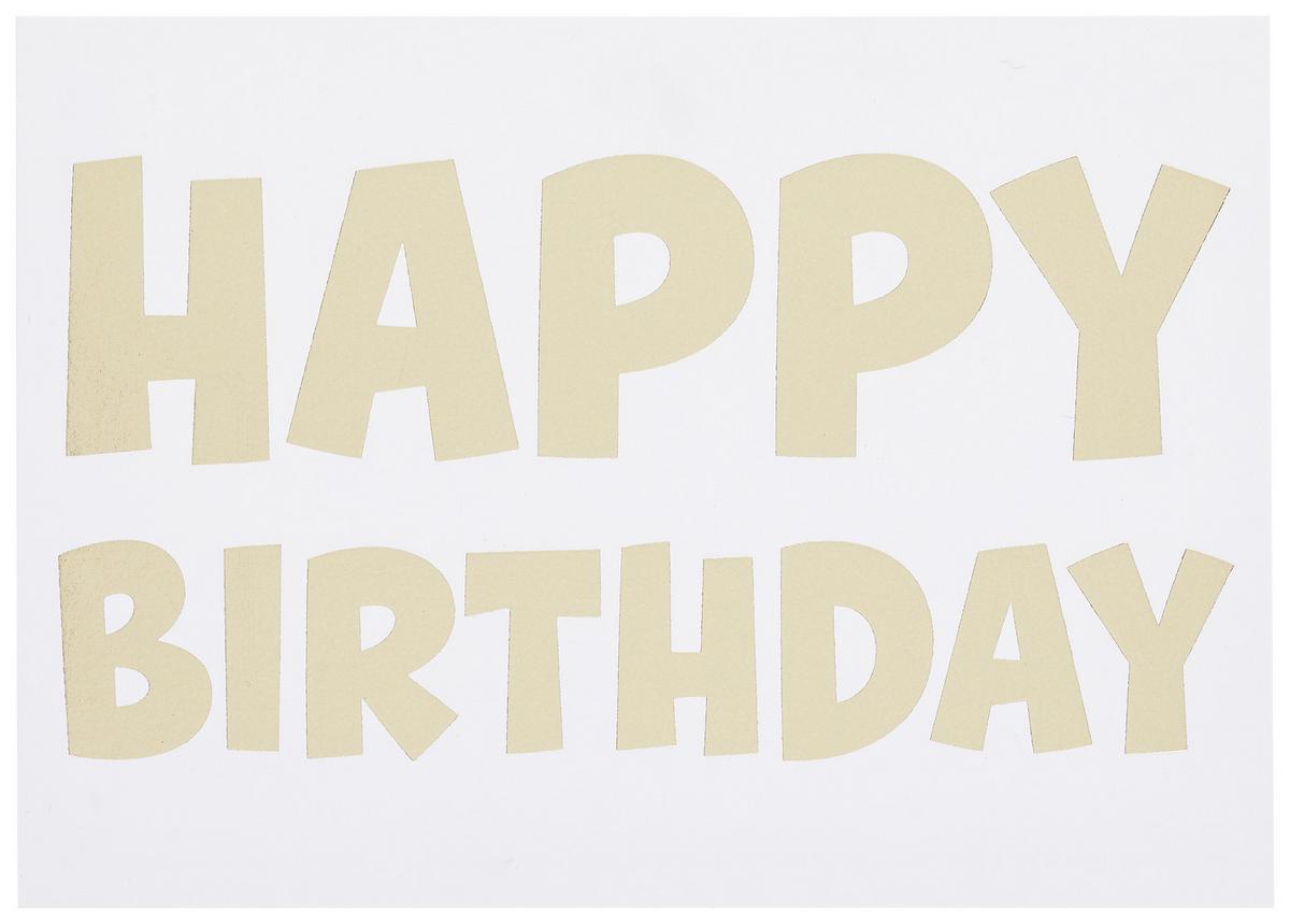 POSTKARTE Happy Birthday - Goldfarben/Weiß, Papier (14,8/10,5cm)