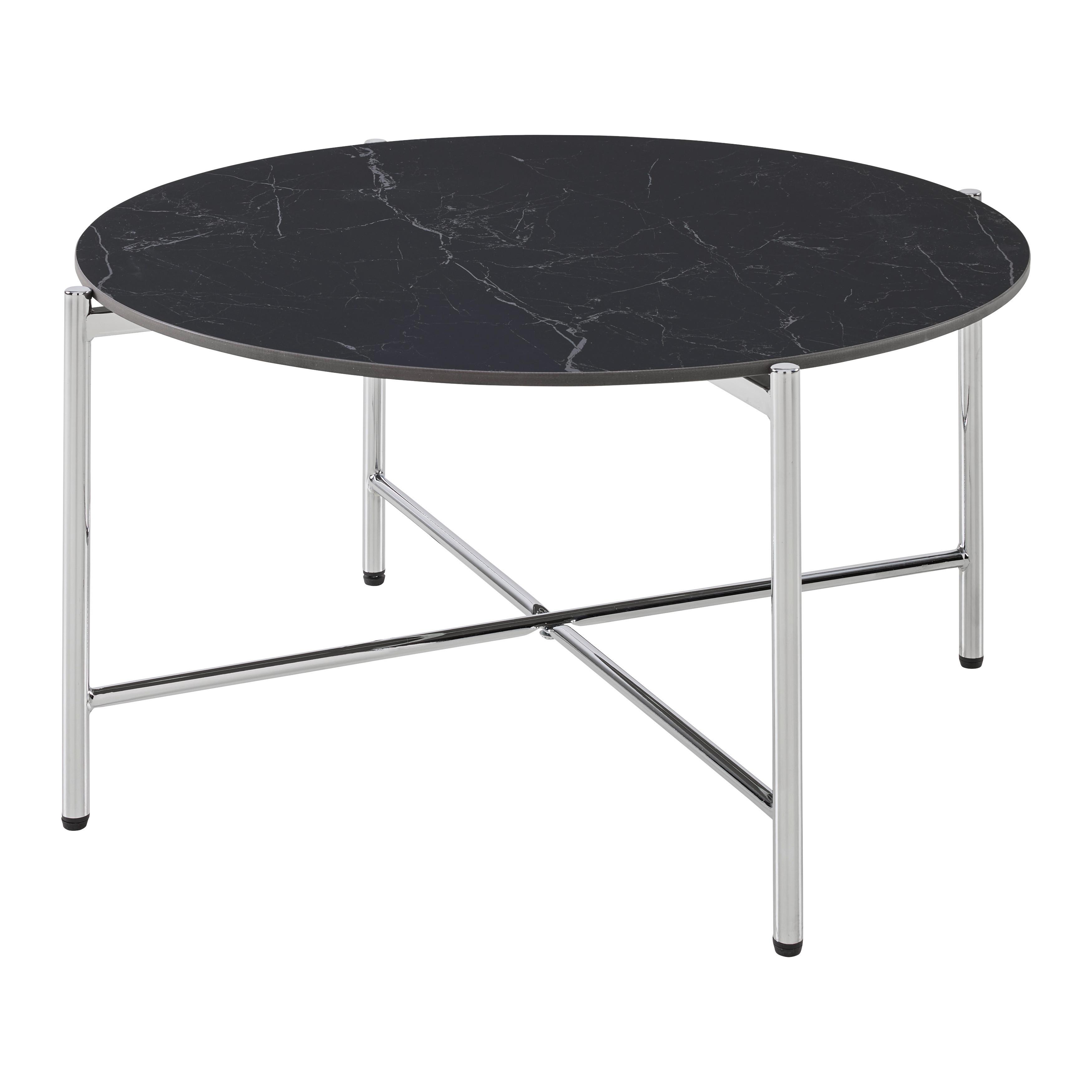 Couchtisch Chris Schwarz/Chromfarben - Chromfarben/Schwarz, Design, Keramik/Metall (80/43cm) - Mömax