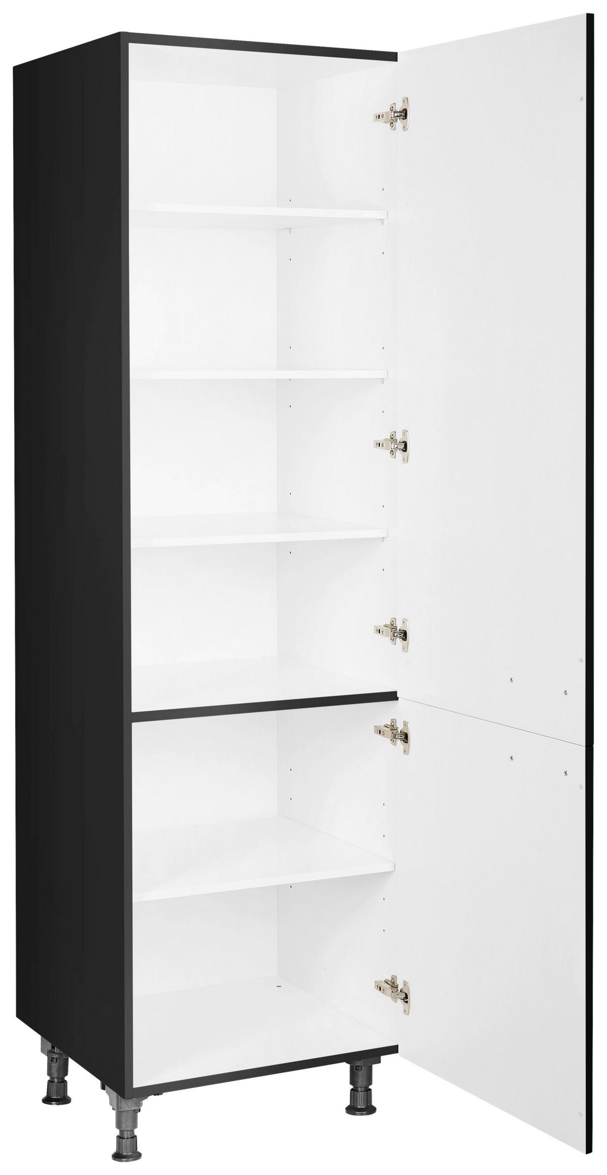 Geschirrschrank Touch Schwarz - Edelstahlfarben/Schwarz, MODERN, Holzwerkstoff/Metall (60/216,6/58cm) - Nobilia