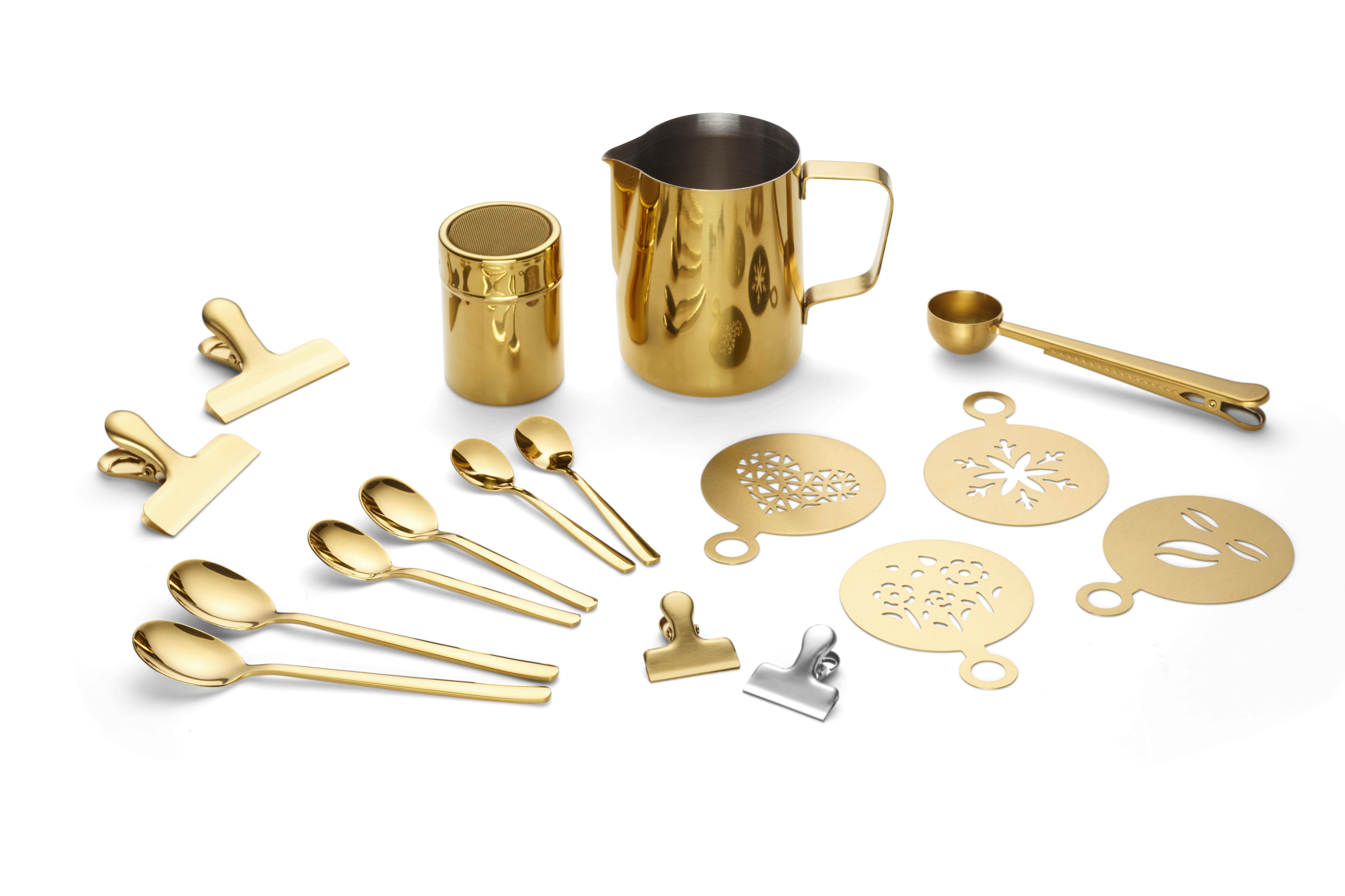 Kaffeeset Cosme in Goldfarben, 23-teilig - Goldfarben, Basics, Metall - Echtwerk