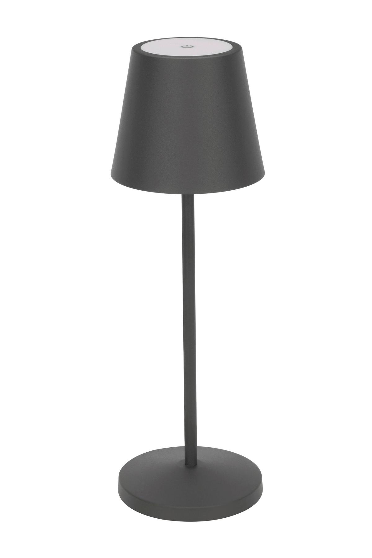 LAMPA STOŁOWA Z AKUMULATOREM DENVER *SBN* - szary, Konventionell, metal (11/35cm) - Novel