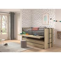 Hochbett Sam Eichefarben ca. 90x200 cm - Eichefarben, MODERN, Holzwerkstoff (90/200cm) - Vipack
