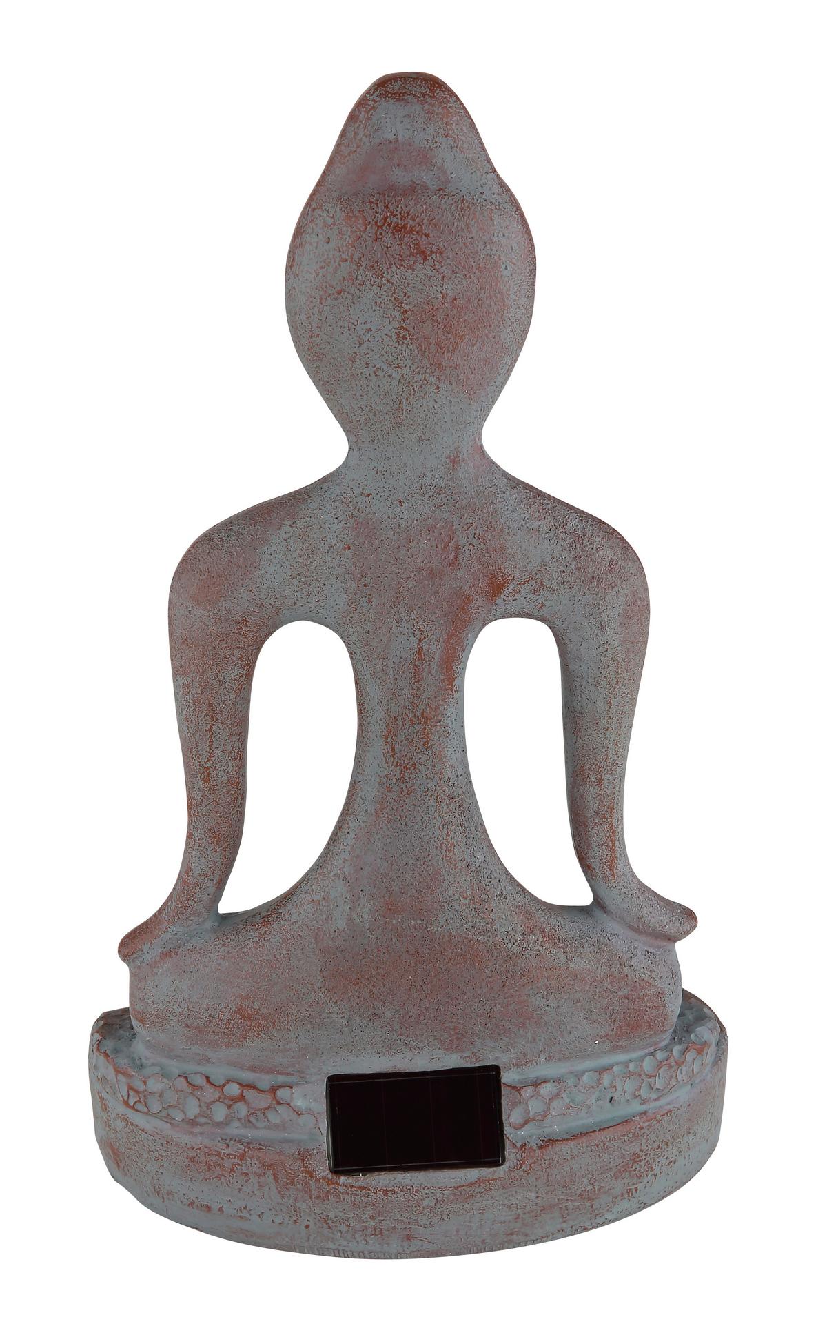 Solarna Svetilka Buddha, S Sijalko - siva/barve brona, Konvencionalno, umetna masa/steklo (17,5/15/30cm) - Globo
