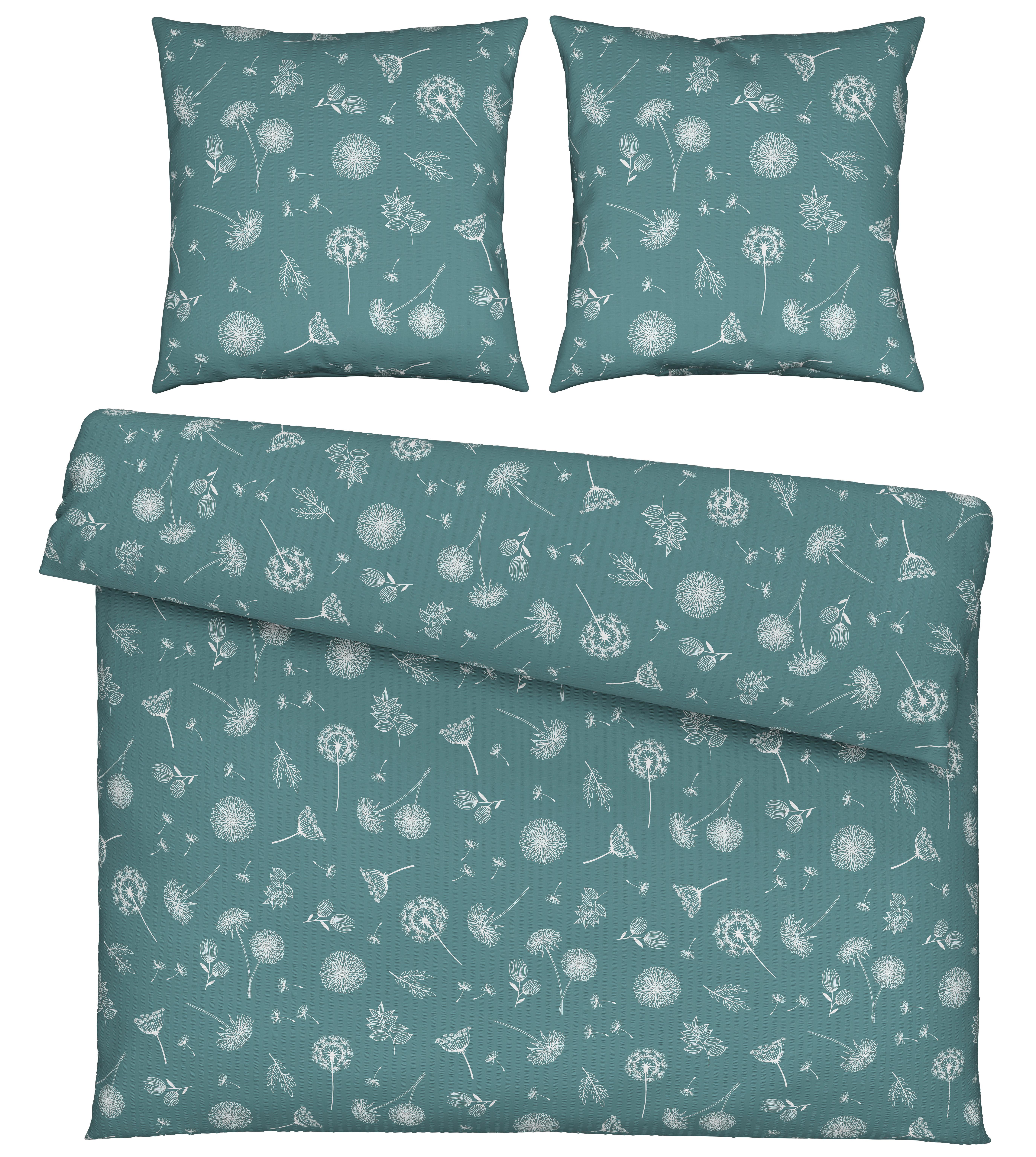 Bettwäsche Pusteblume XXL Blau ca. 200x200cm - Blau, KONVENTIONELL, Textil (200/200cm) - Modern Living
