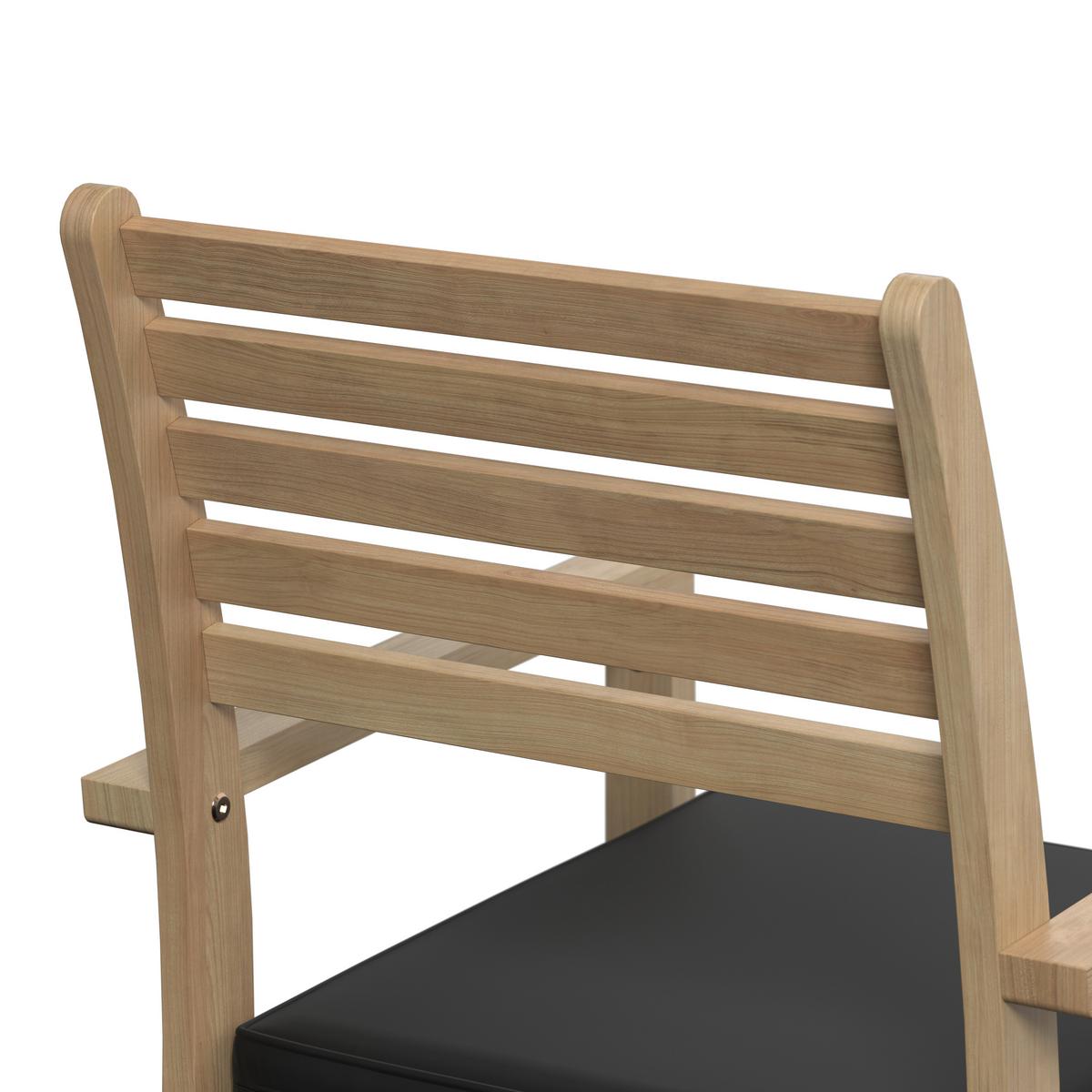 KOMPLET OGRODOWY ZE STOŁEM TABEA - antracytowy/kolor drewna tekowego, Modern, drewno/tkanina (90/65/75/82/90/62cm) - Ambia Garden