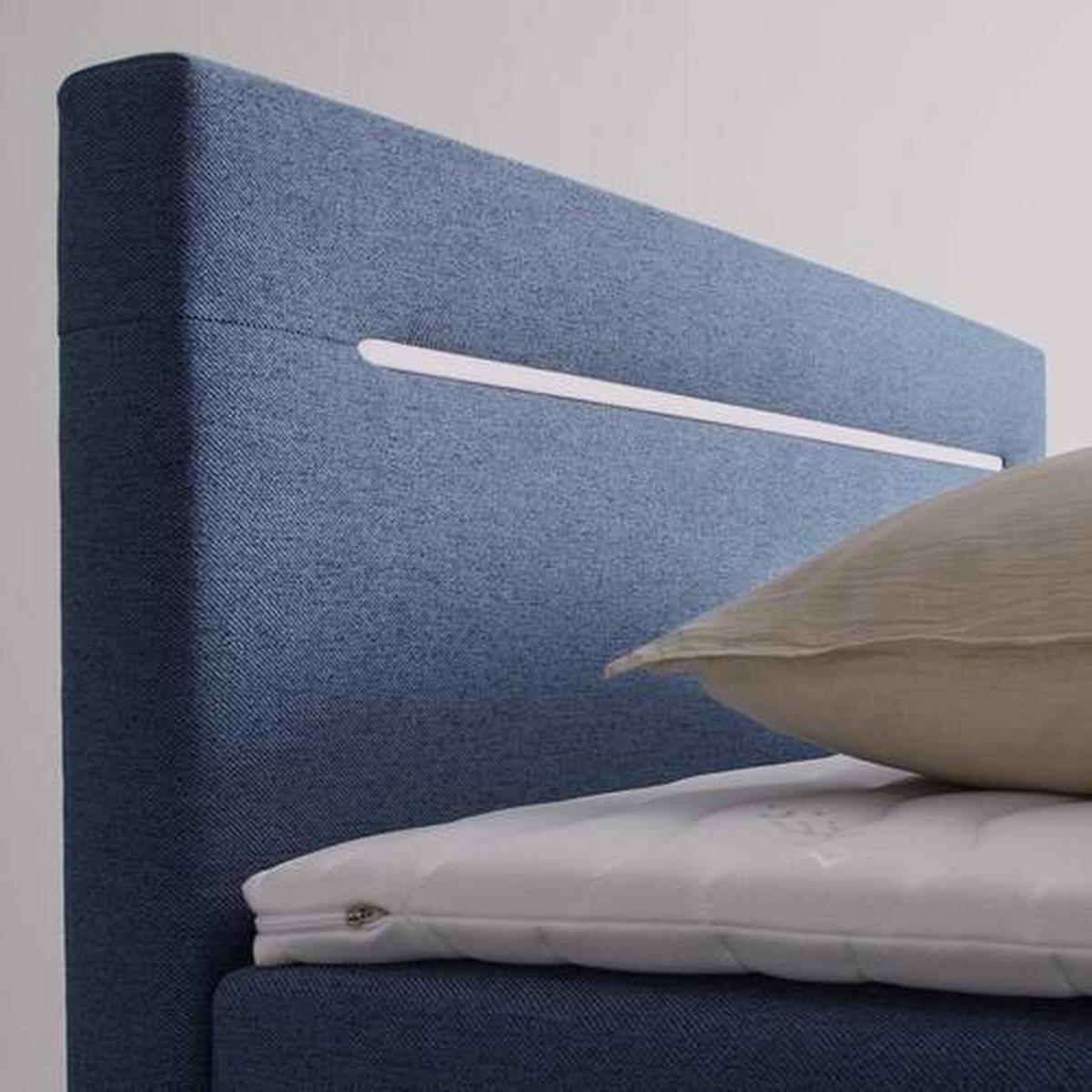 PAT TIP BOXSPRING JERRY - albastru închis, Konventionell, textil (140/200cm) - Mömax