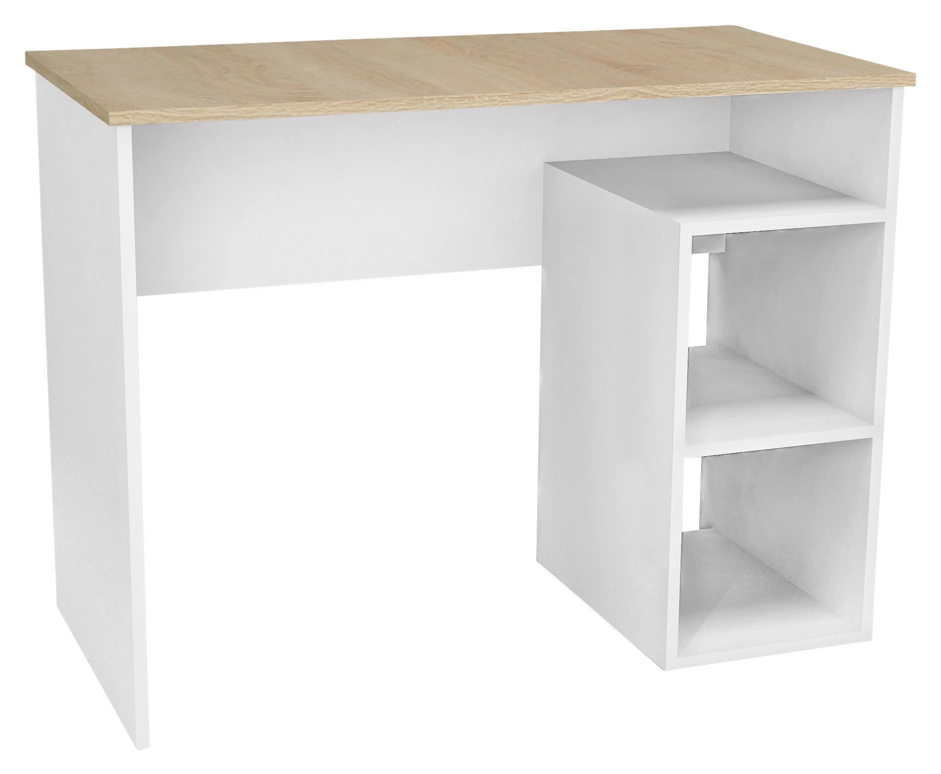 Íróasztal 100x75x50cm Open Desk - Sonoma tölgy/fehér, Konventionell, faalapú anyag (100/75/50cm)