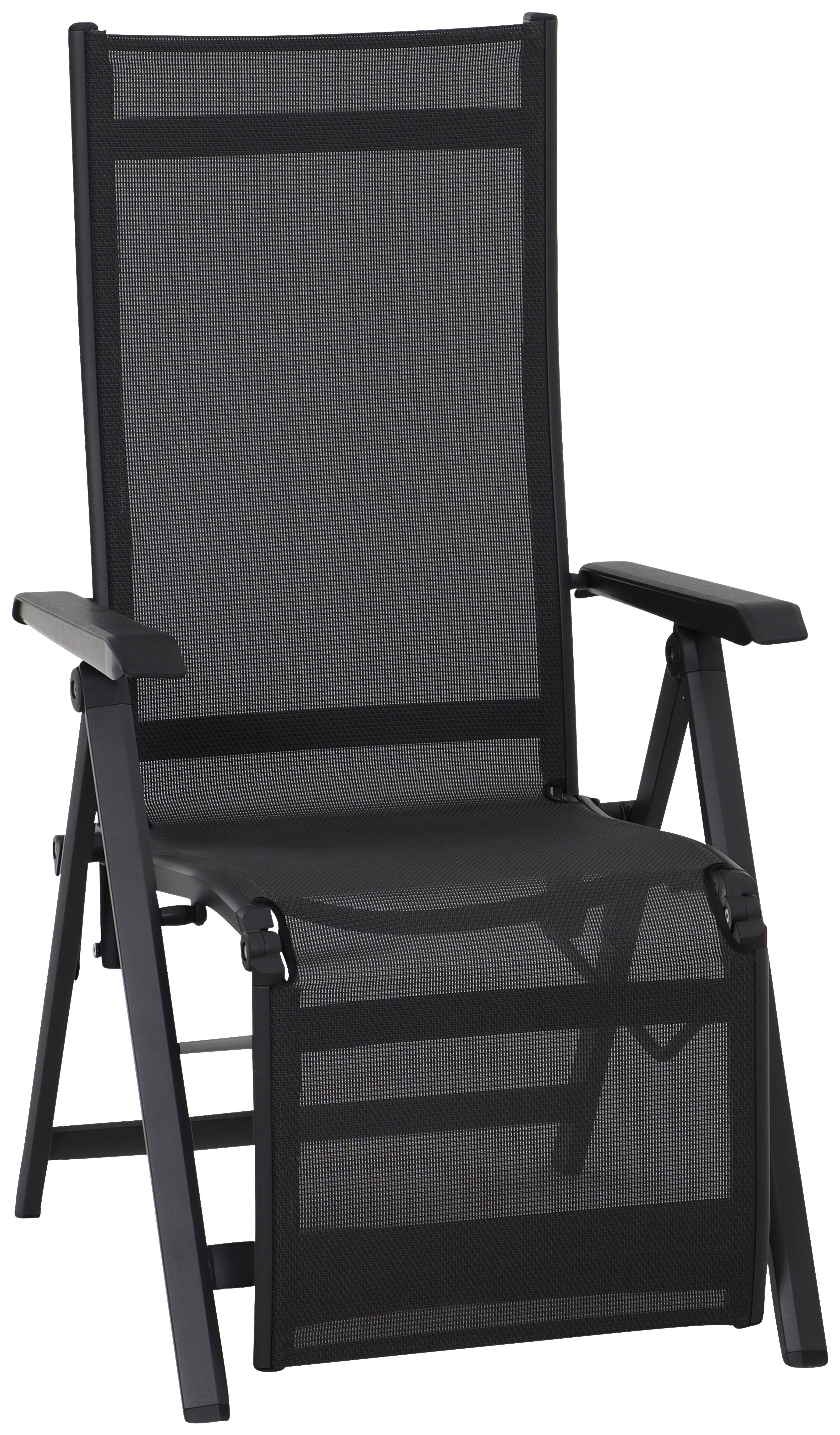 Garten-Relaxsessel TESORO Tesoro B: 61cm - Anthrazit/Schwarz, KONVENTIONELL, Kunststoff/Textil (61/111/72cm) - Siena Garden