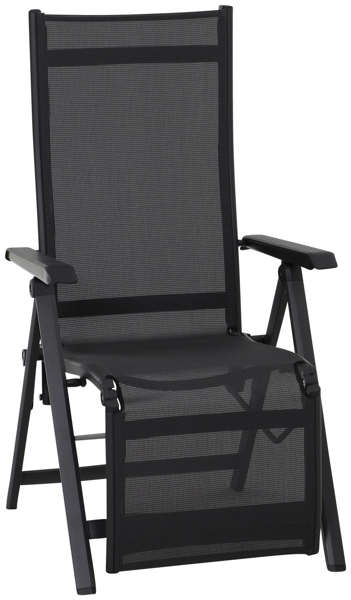 Garten-Relaxsessel TESORO Tesoro B: 61cm - Anthrazit/Schwarz, KONVENTIONELL, Kunststoff/Textil (61/111/72cm) - Siena Garden