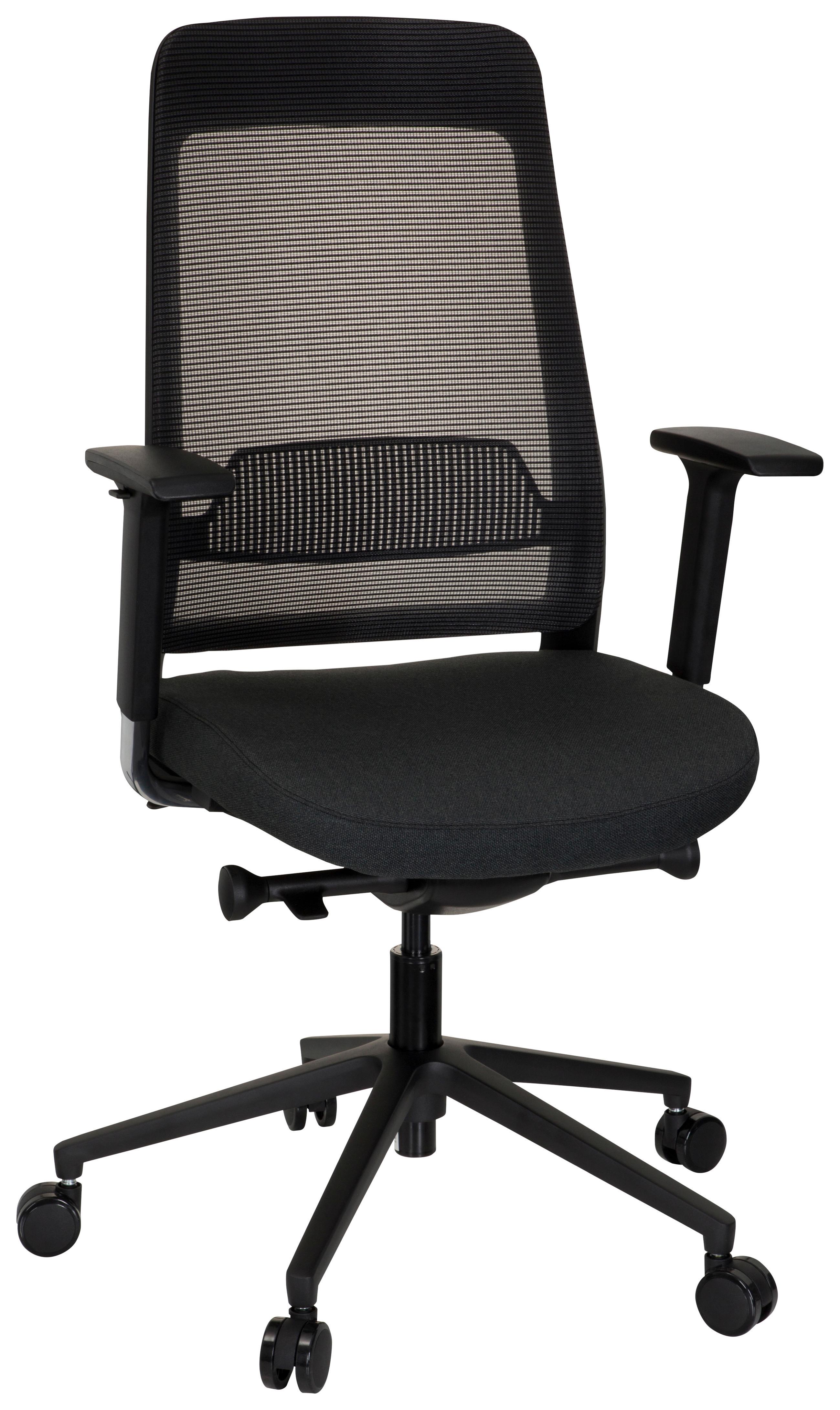 Pisarniški Stol Chiaro T1 Black, Črna - črna, Moderno, umetna masa/tekstil (68/117/60cm) - MID.YOU