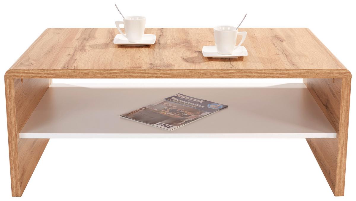 Klubska Mizica Cala Luna, Barva Hrasta Wotan - hrast wotan/bela, Moderno, leseni material (100/40/59cm) - Mömax