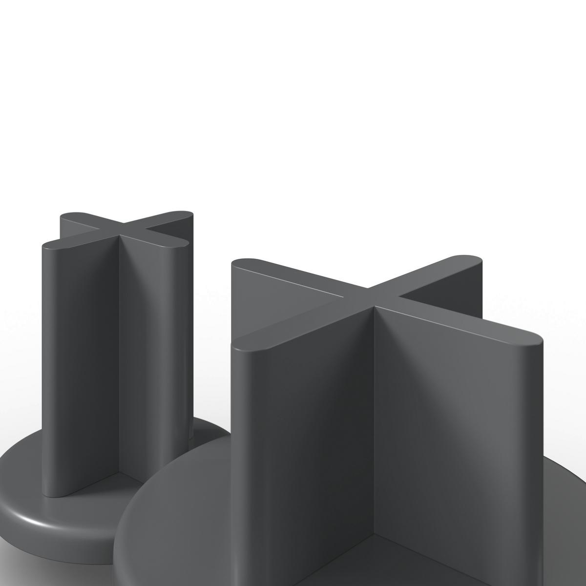 Couchtisch Viola Grau/Eichefarben 2er Set Rund - Eichefarben/Grau, MODERN, Holz/Holzwerkstoff (80/50/80/50/41/51cm) - Bessagi Home