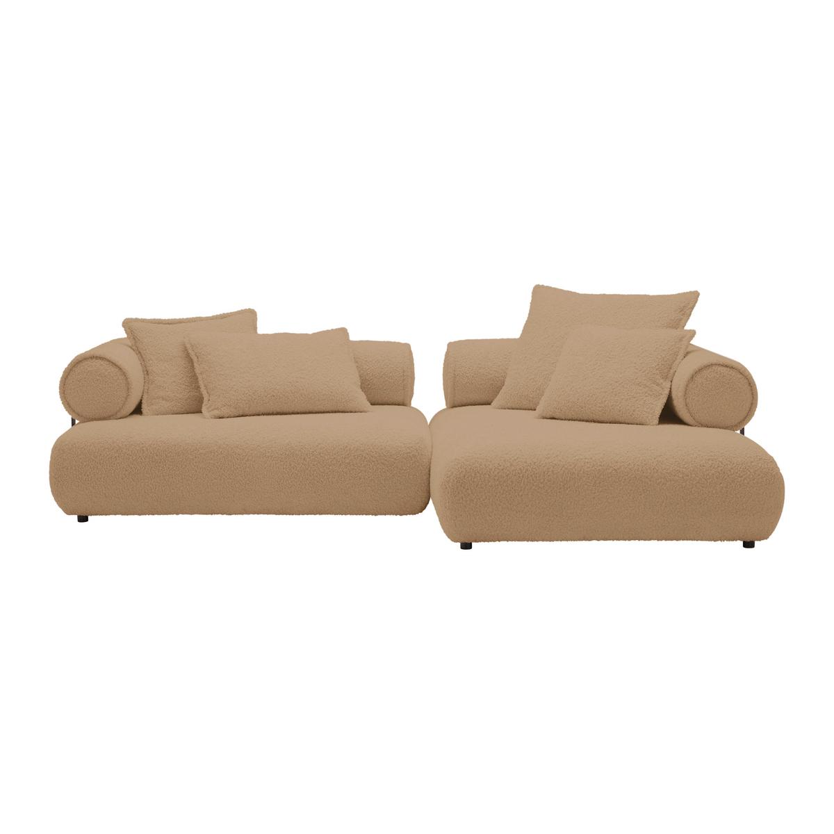 Wohnlandschaft Casimir Beige - Beige/Schwarz, LIFESTYLE, Kunststoff/Textil (310/180cm) - Premium Living
