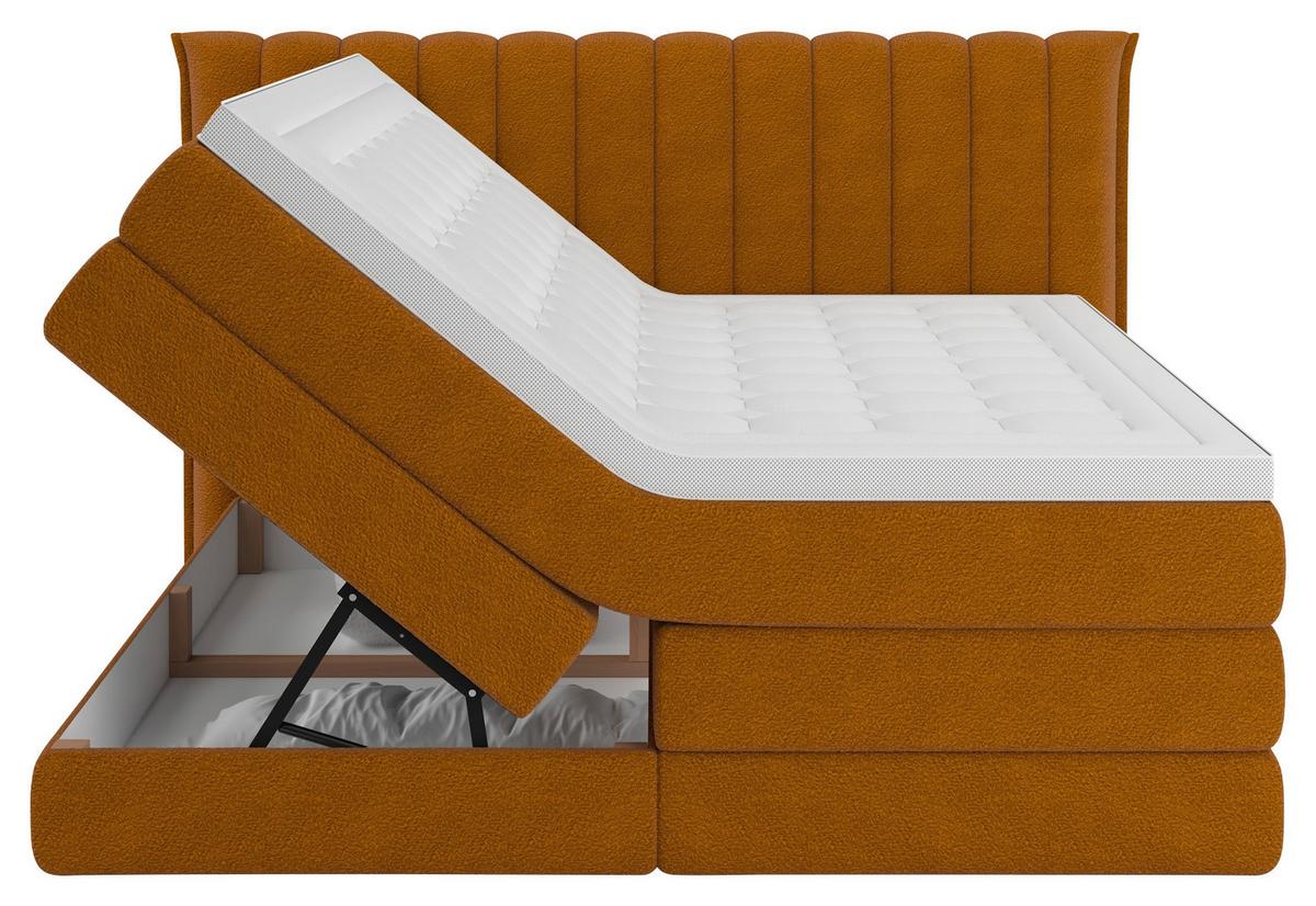 Boxspringbett Lina Rostfarben ca. 180x200cm - Rostfarben, KONVENTIONELL, Holz/Holzwerkstoff (180/200cm) - Premium Living